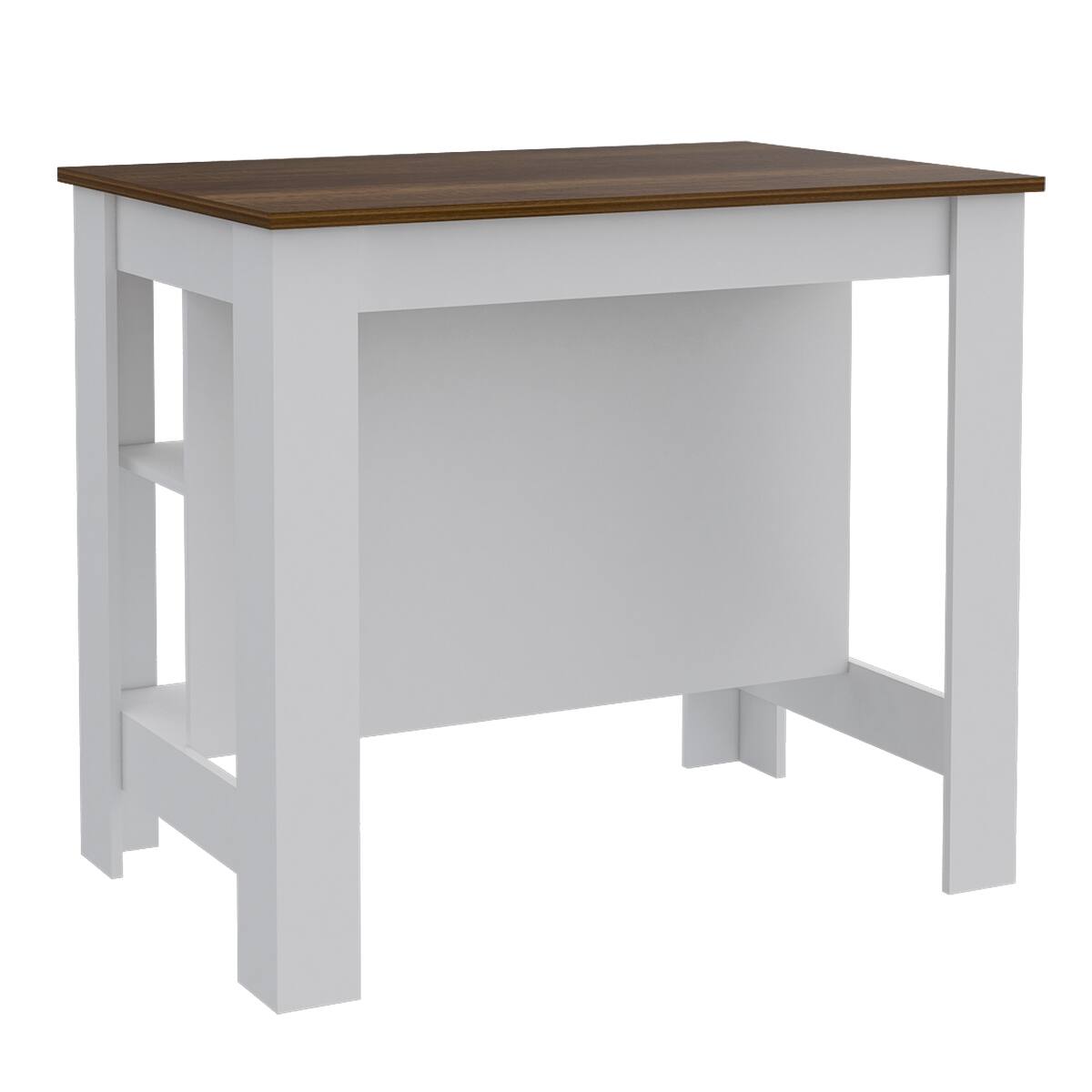 Loheer Modern Kitchen Island Medium Kitchen Island White and Walnut ...