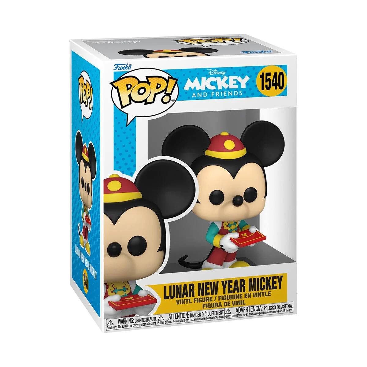 Funko Disney MICKEY 1540 POP! AND FRIENDS LUNAR NEW YEAR MICKEY FIGURINE EN VINYLE FIGURE / VINYL DE VINIL FIGURA PELIGRO DE ASFIXIA D'TOUFFEMENT ADVERTENCIA: peligros de asfixia. ATTENTION: DANGER de x mos Patet pecuetas HAZARO enturnts  moin WARNING: CHOKING hazard. Small parts. Lethal if swallowed. NE