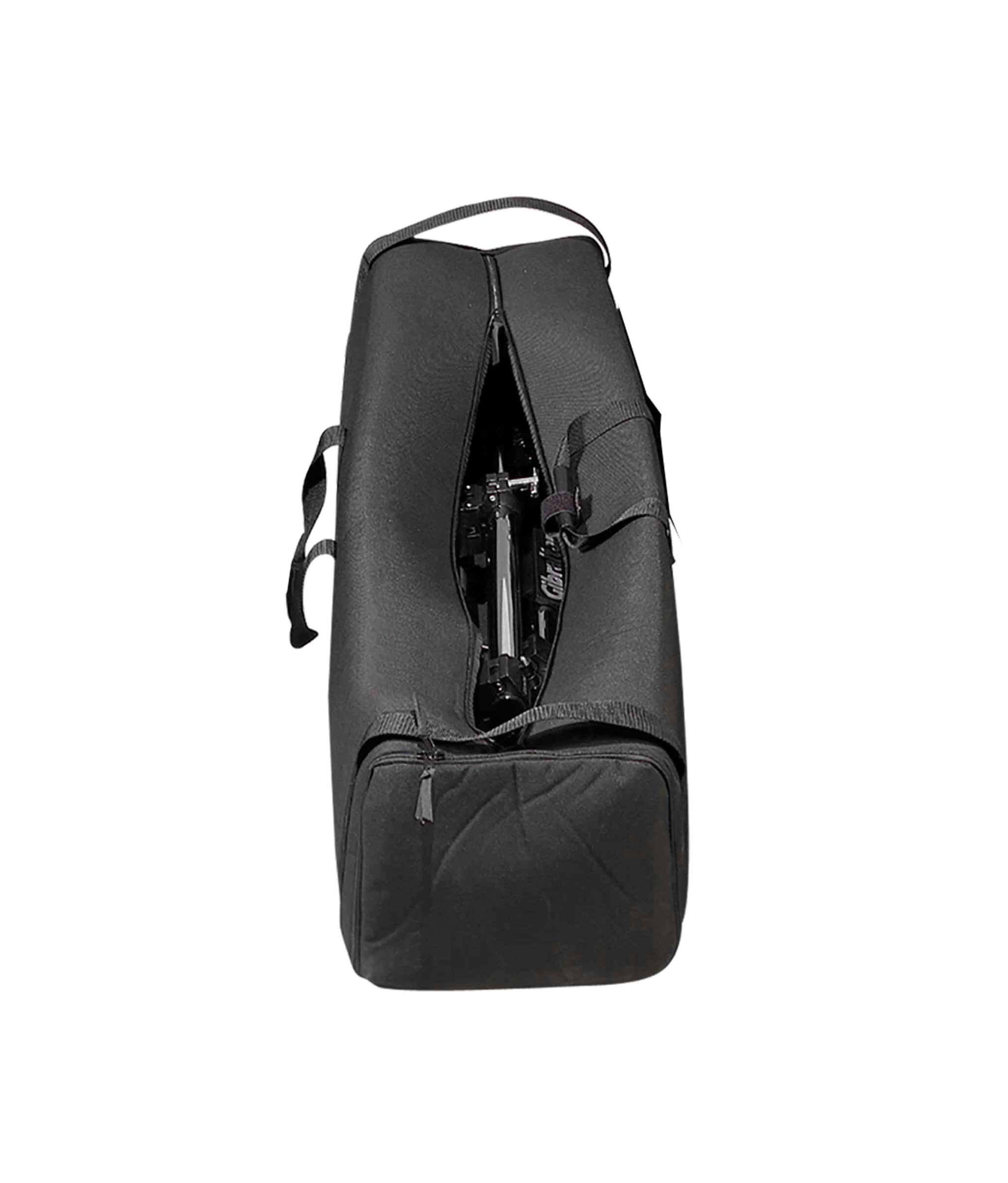 Angle. Gibraltar Hardware - Large Drum Hardware Bag, Extra Long Travel Case for Curved and V-Style Rack Bars, Heavy Duty Drum Gear Organizer.