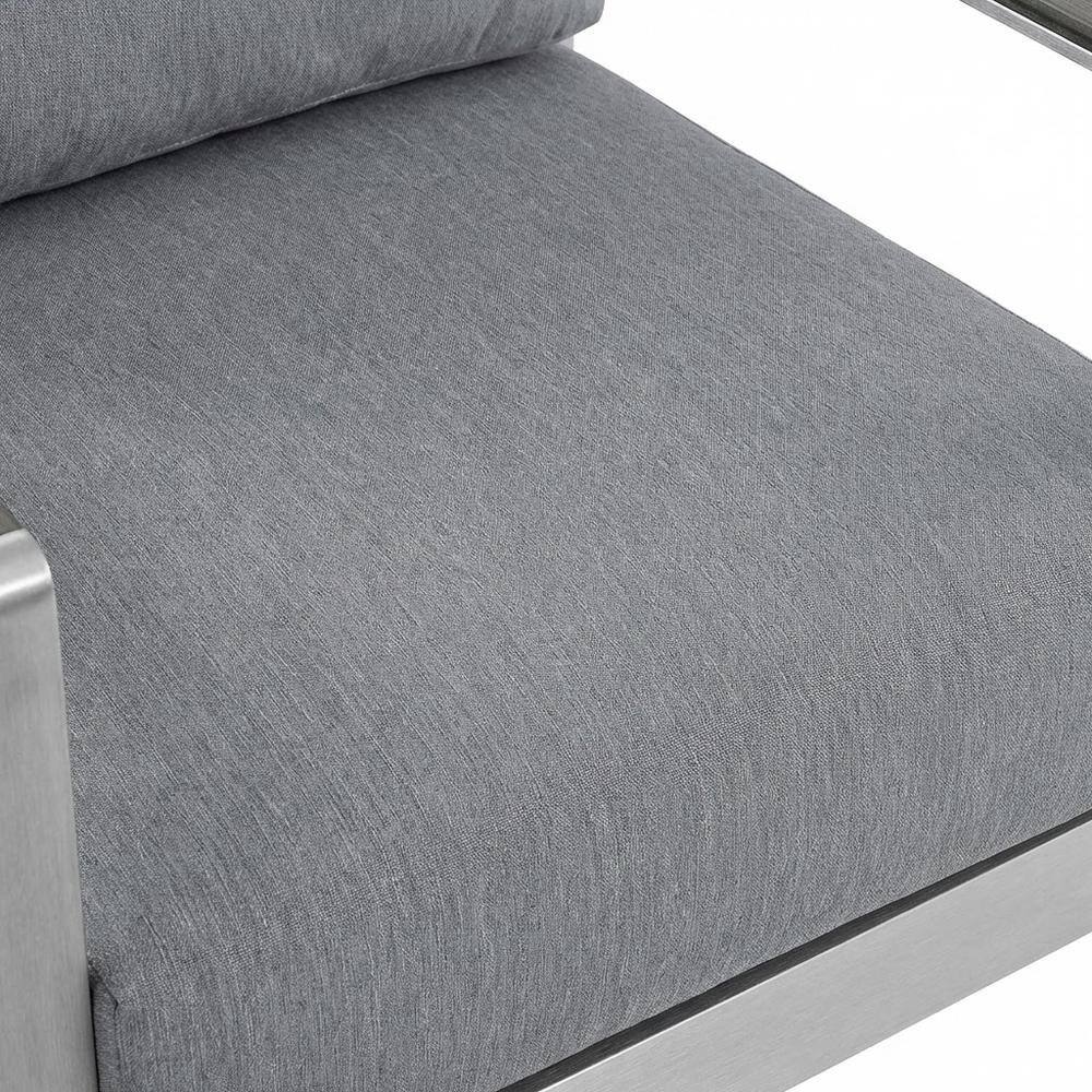Alt View 1. Outdoor Escape - Aluminum Outdoor Lounge Armchair With Armrest And Sturdy Frame - Gray.