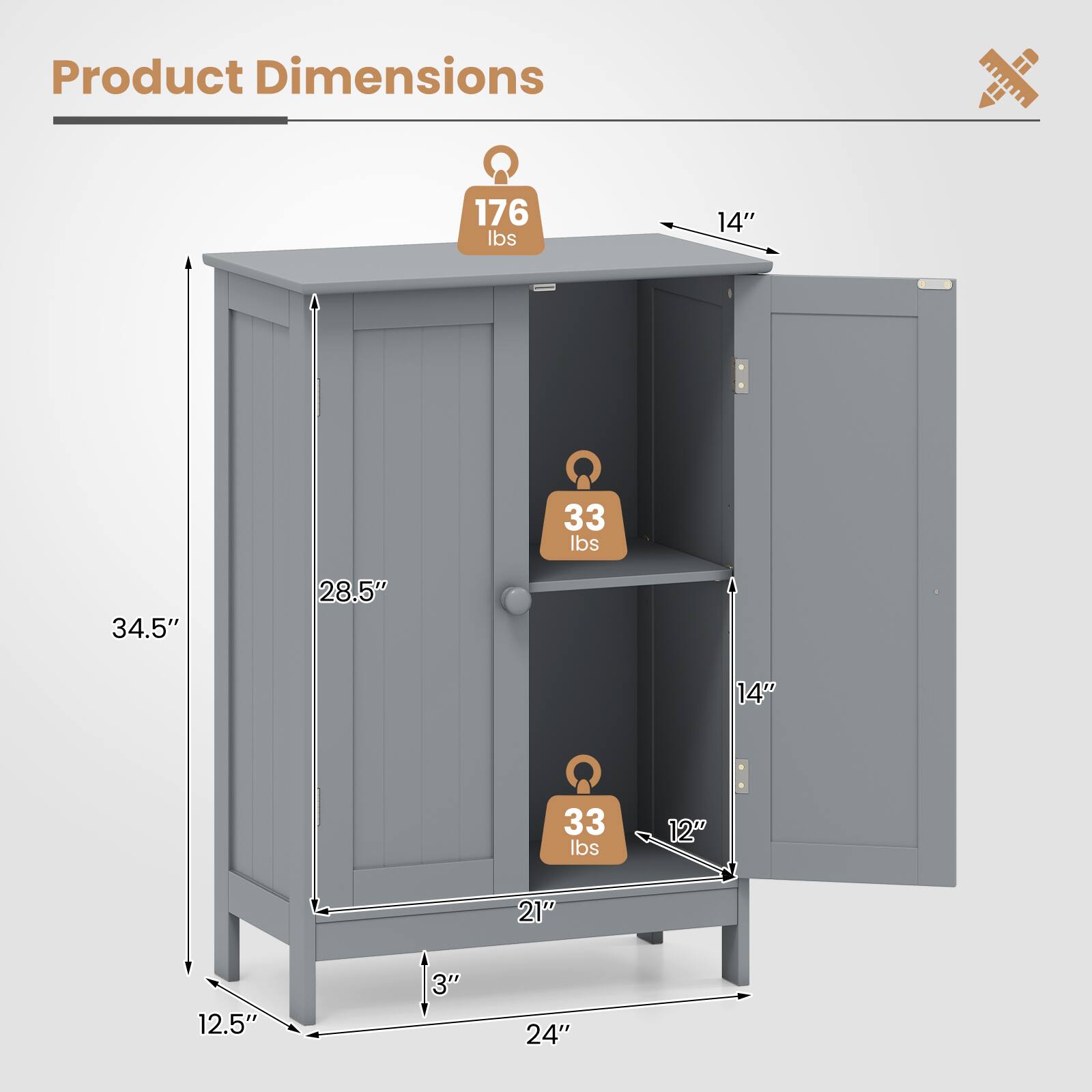 Product Dimensions: 176 lbs, 14" x 33 lbs, 34.5" x 28.5" x 14" x 33 lbs, 12" x 21" x 12.5" x 3" x 24"