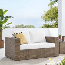 Convene Outdoor Patio Loveseat by Modway - Cappuccino White