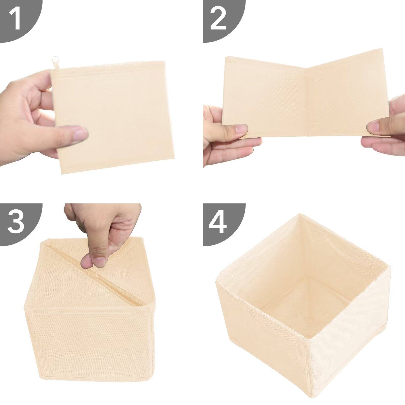 Alt View 1. Tooloton - Closet Drawer Organizers, 12-Pack Storage Bins and Drawer Dividers (Beige) - Beige.