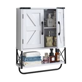 VEVOR - Bathroom Wall Cabinet, with 2 Doors & Adjustable Shelf, Over the Toilet Storage Medicine Cabinet Wall Mounted - White