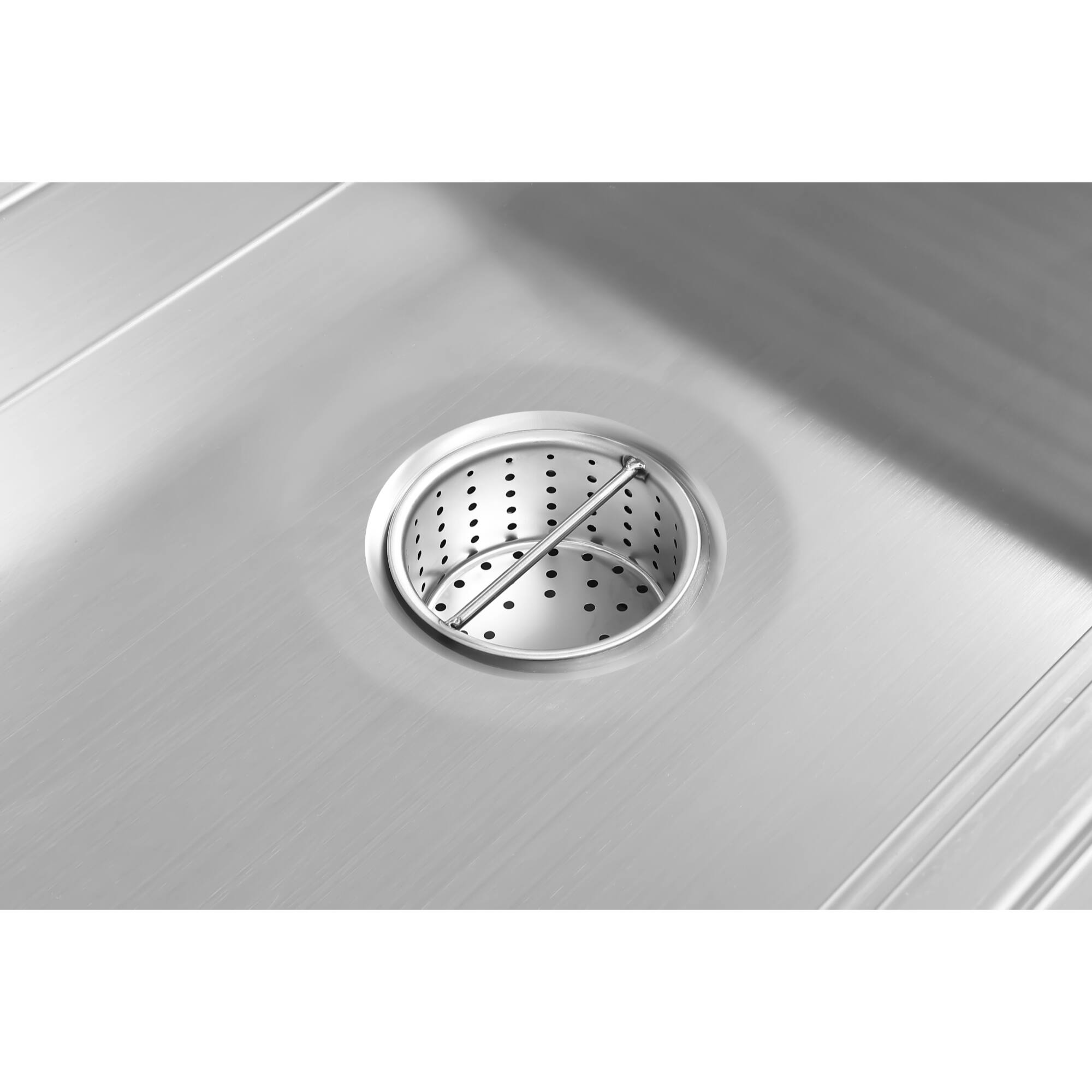Alt View 2. Koolmore - 24" x 84" Stainless Steel Floor Trough Drain, 14-Gauge with Subway-Style Grating & Removable Drain Basket, NSF Listed - Stainless-Steel.