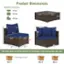 Product Dimensions:

* Weight Capacity: 350 lbs
* Size: 28.5" x 28.5" x 12.5"

The whole patio set will be delivered in 3 packages, so the arriving time may vary.

Screw bag is in box 1.