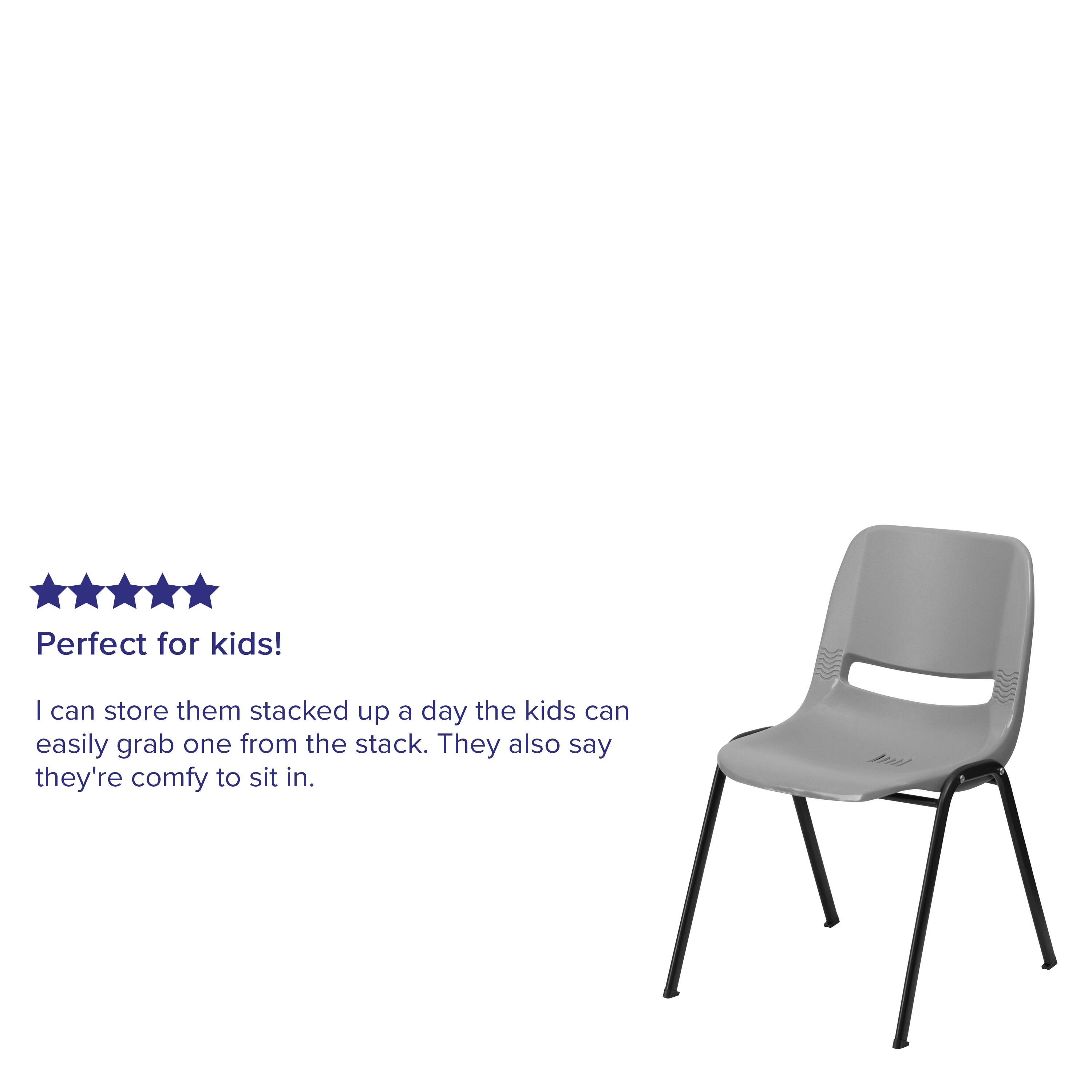 Perfect for kids!  
I can store them stacked up a day the kids can easily grab one from the stack. They also say they're comfy to sit in.