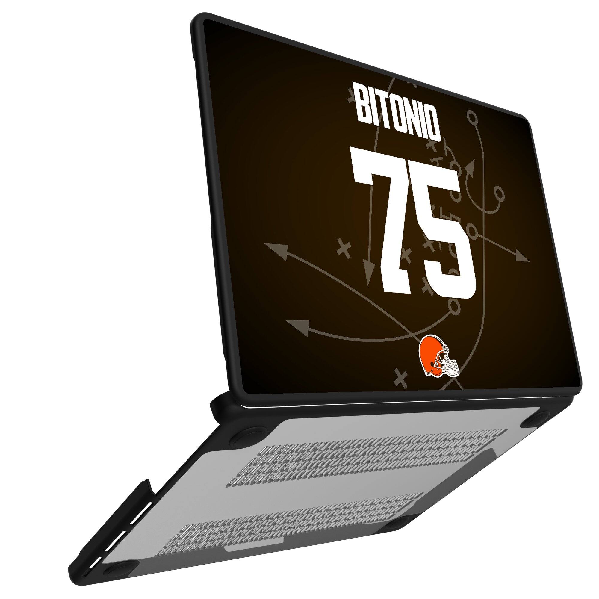 Alt View 1. Keyscaper - Joel Bitonio Cleveland Browns MacBook Case - Pro 16 in - Multicolor.