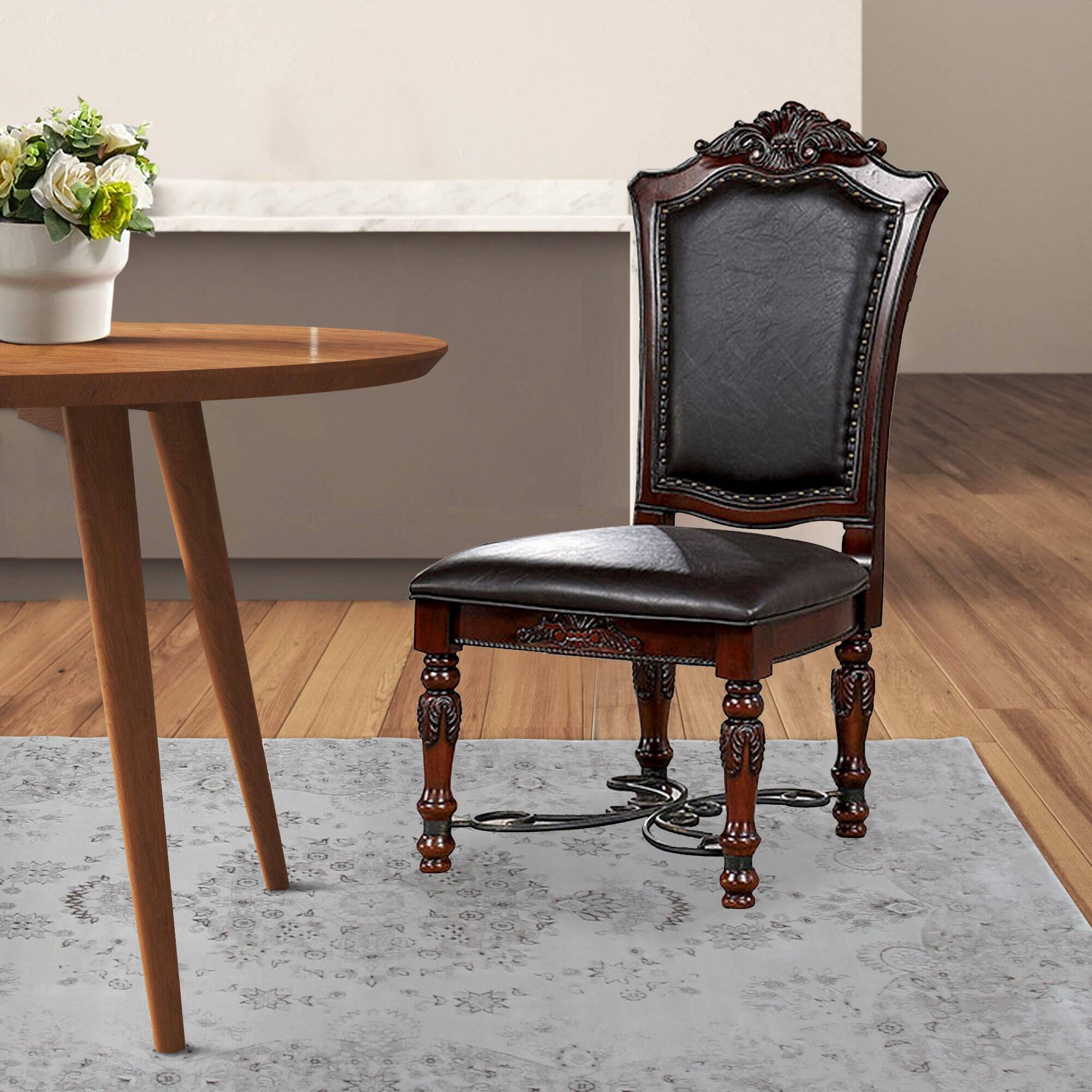 Alt View 5. Manhattan Lane - Albi 28 Inch Dining Chair, Set of 2, Scrolled Metal - Brown, Black.