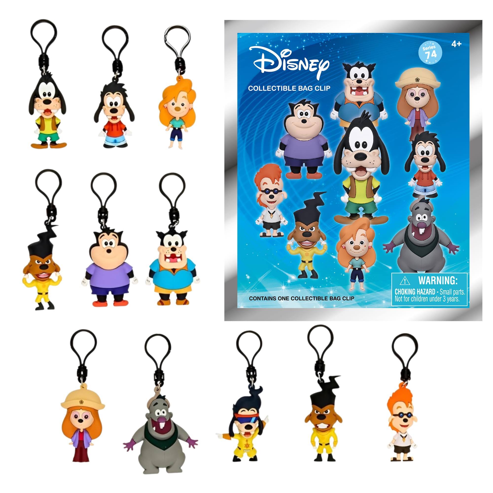 Disney COLLECTIBLE BAG CLIP Series 74 4+ CONTAINS ONE COLLECTIBLE BAG CLIP WARNING: CHOKING HAZARD - Small parts. Not for children under 3 years.