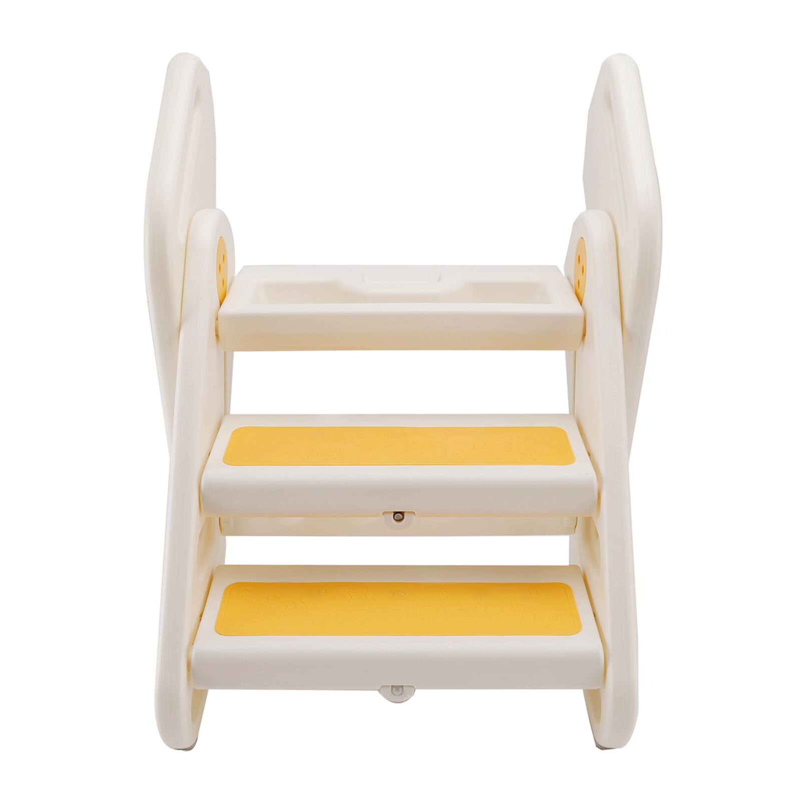 Alt View 9. Topteng - Smart Sensor Light Foldable Step Stool for Kids - 3-to-2 Step Adjustable Ladder with Auto Lighting, for Bathroom Sink.