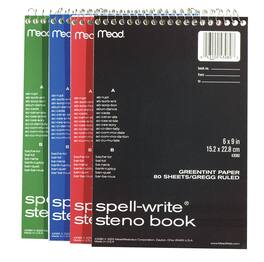 Mead - 6 in. W X 9 in. L Wide Ruled Spiral Assorted Steno Book