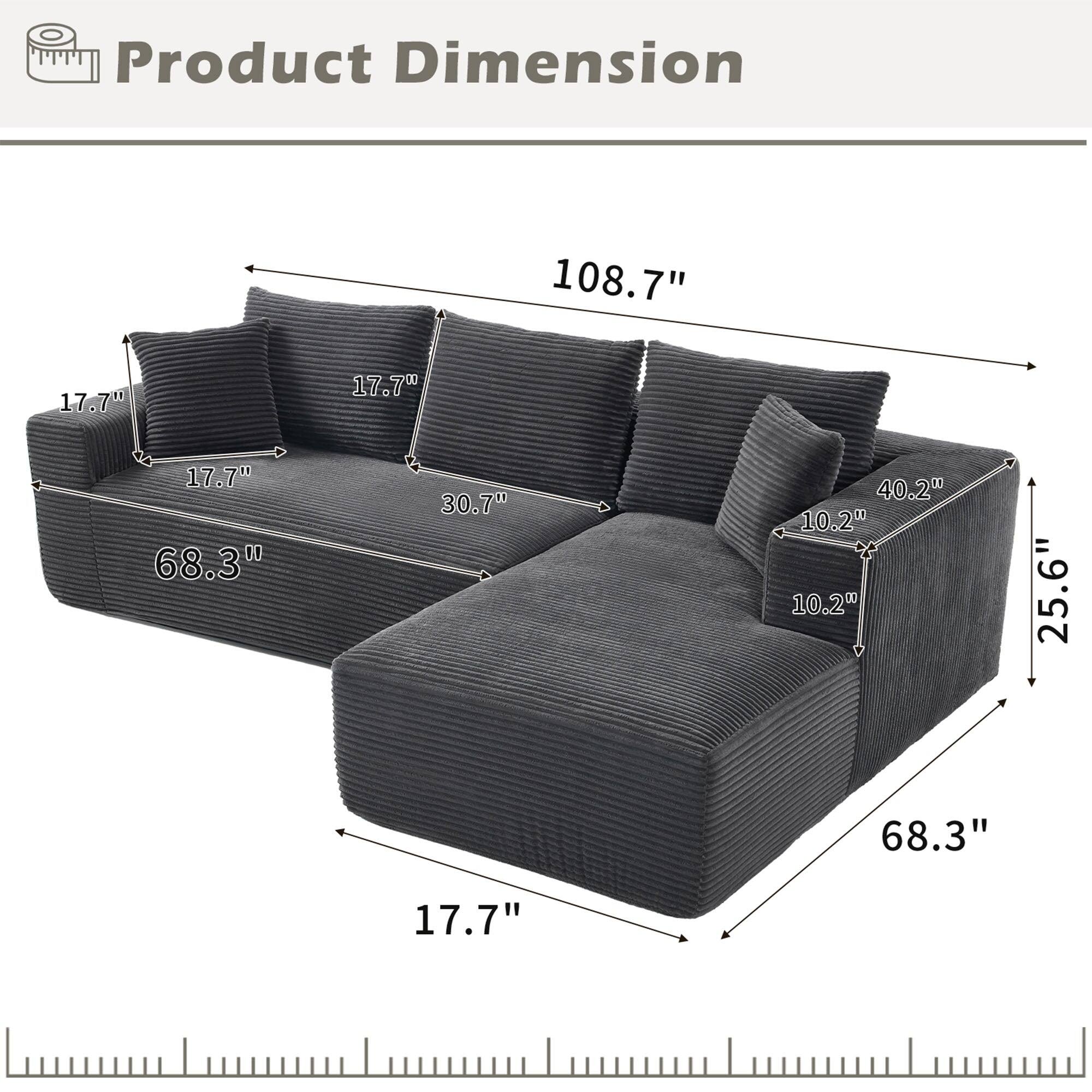 Product Dimension

108.7"  
17.7"  
17.7"  
30.7"  
68.3"  
40.2"  
10.2"  
10.2"  
25.6"  
68.3"  
17.7"