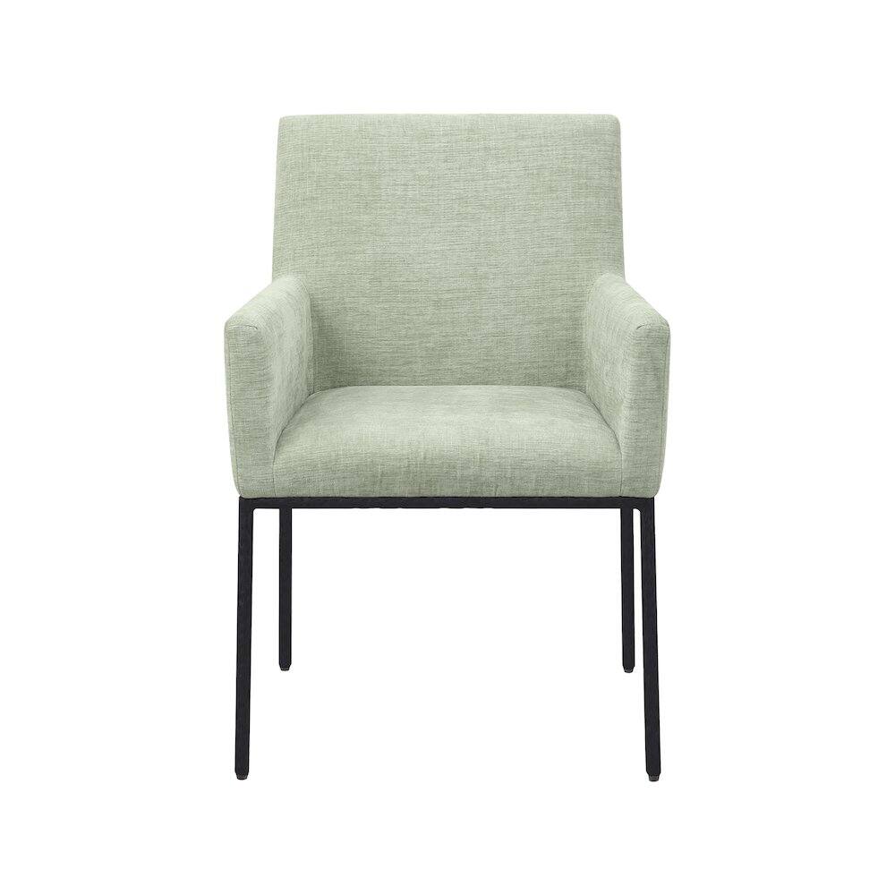 Alt View 2. Meridian Furniture - Reeves Mint Chenille Fabric Dining Chair, Set of 2 - Blue.