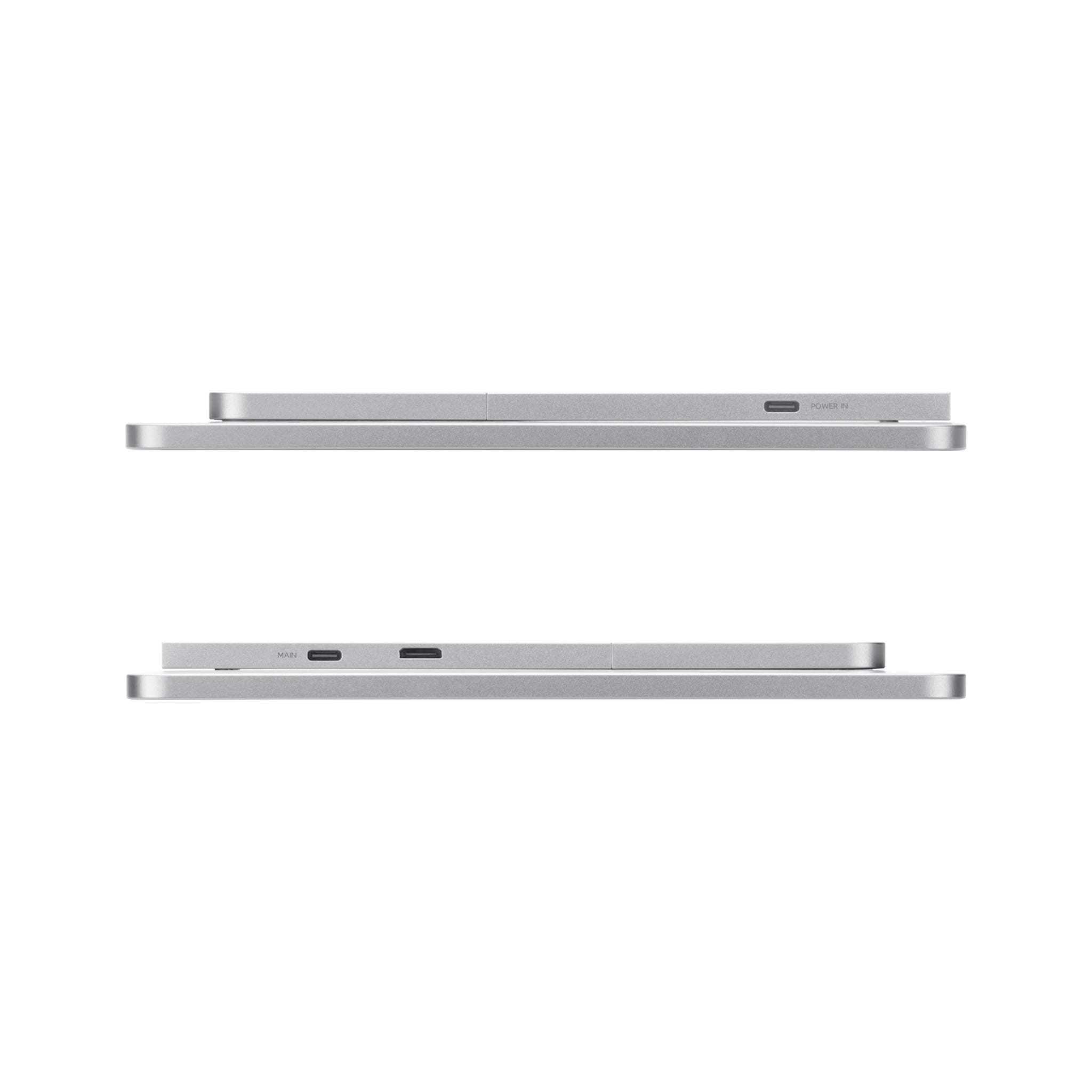 Left. SOTSU - SOTSU FlipAction Touch 14" Premium Portable Monitor, 1080p, Pivoting Touchscreen for Computer and phone - Metallic Gray - Metallic Gray.