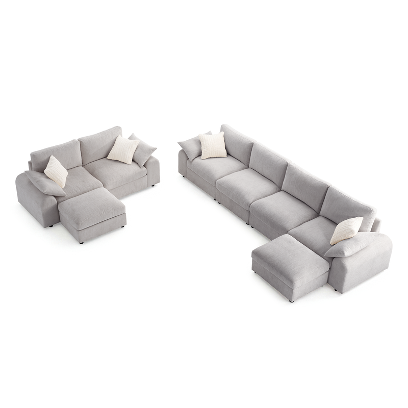 ModernMate - Chenille Cloud Modular Sectional, Down-Blend Cushions, Tool-Free Assembly, Machine-Washable Covers - Gray price history on PriceWatchPro