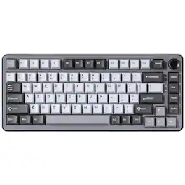 Luckbyte - 75% Wired Mechanical Gaming Keyboard with Knob - Gasket Mounted Hot-Swap Creamy Keyboard, RGB Backlit, PBT Keycaps - Dark Gray