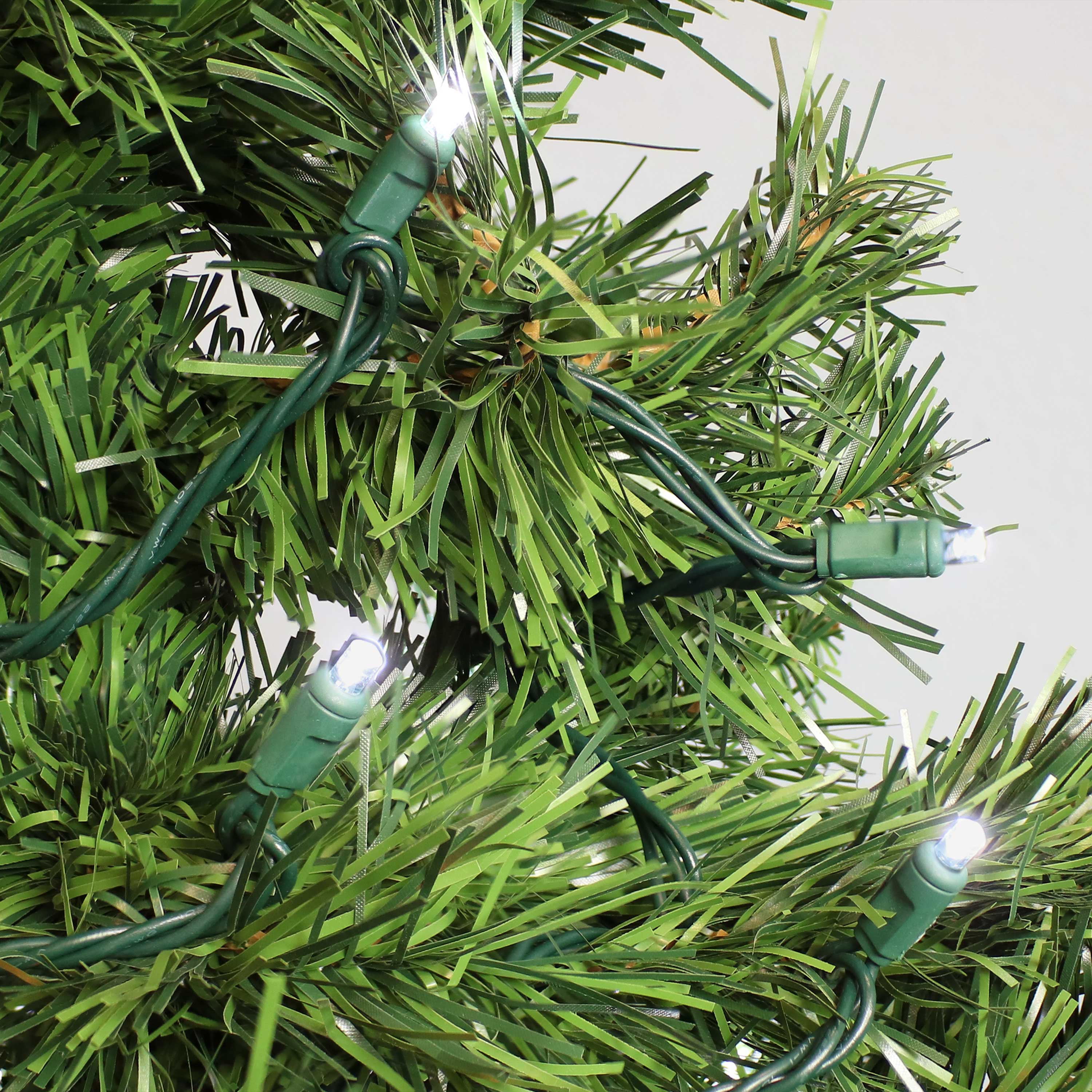 Alt View 2. Sunnydaze - 22 ft 70 Ct Wide Angle Outdoor Holiday LED String Lights - White.