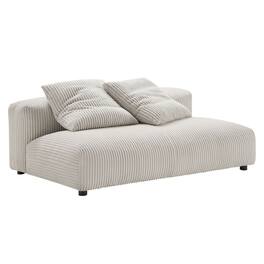 Solace Modular Corduroy Upholstered Armless Loveseat by Modway - Almond
