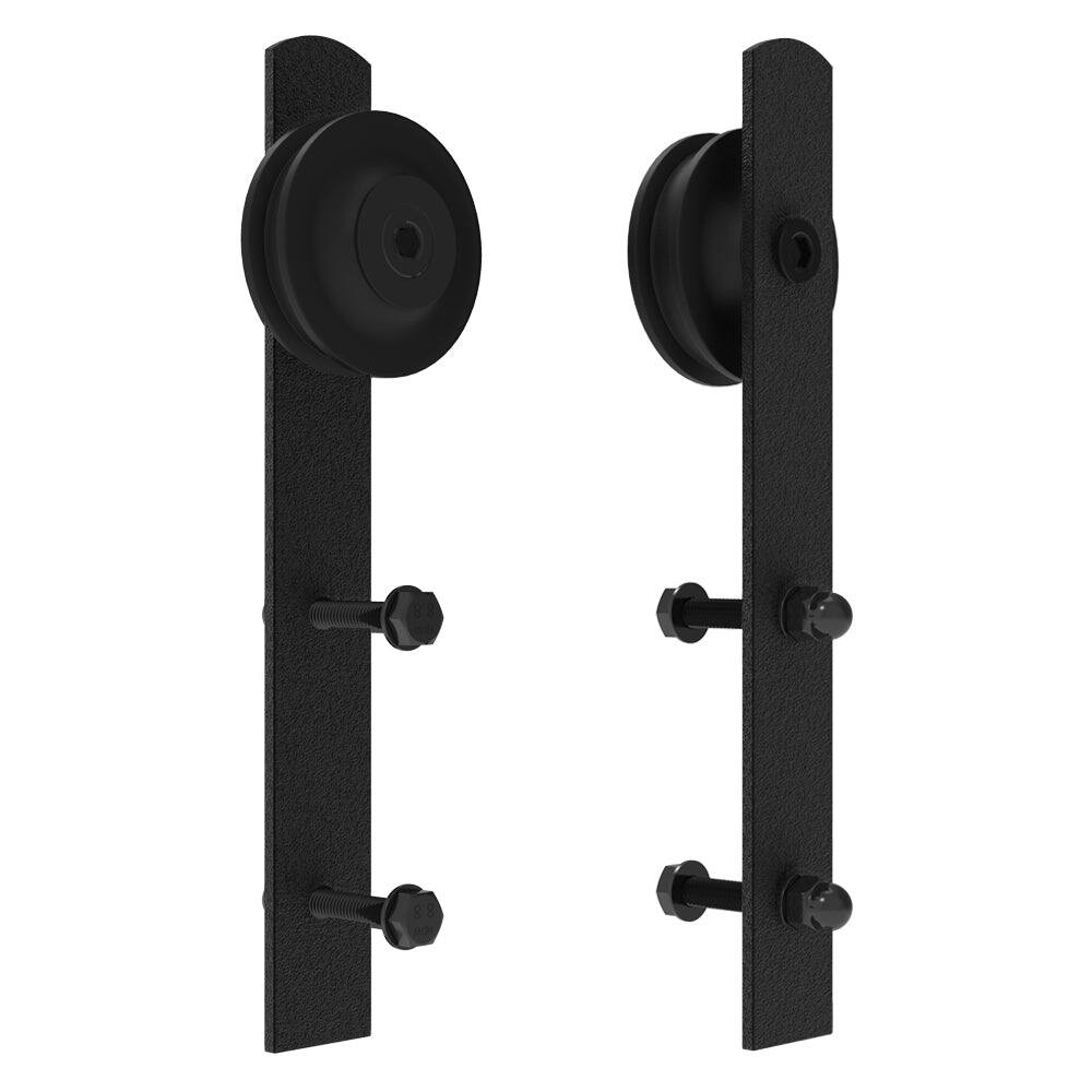 Alt View 2. Boyel Living - 11.5 in. Black Steel Straight Strap Barn Style Sliding Door Hardware Replacement Roller - Black.