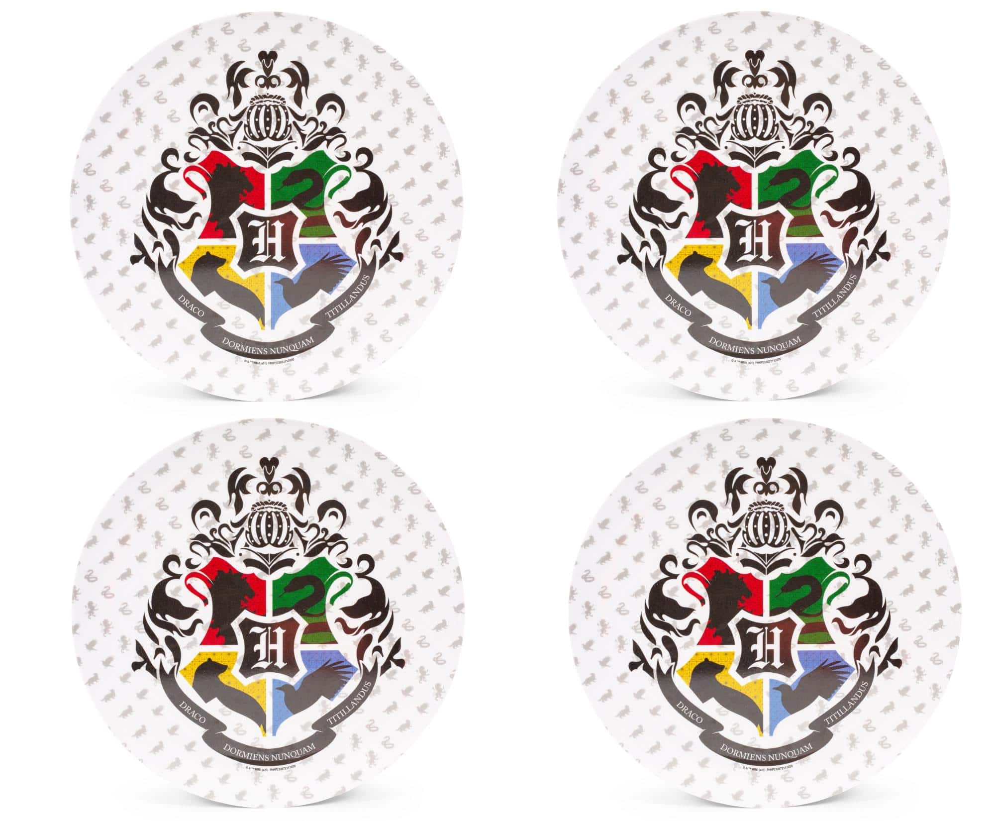 Silver Buffalo - Harry Potter Hogwarts Crest 10-Inch Melamine Dinner Plates | Set of 4 - White price history on PriceWatchPro