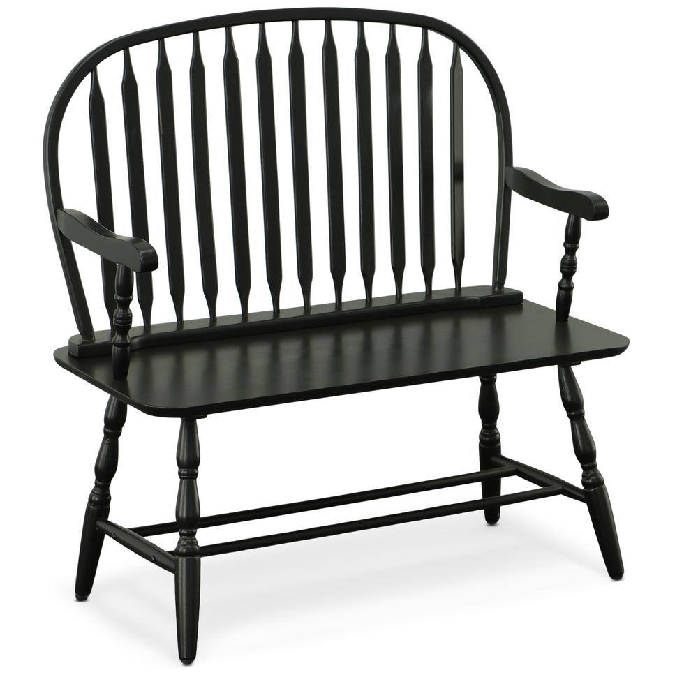 Carolina Chair & Table - Windsor Bench - Antique Black