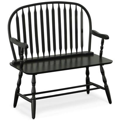 Front. Carolina Chair & Table - Windsor Bench - Antique Black - Antique Black.