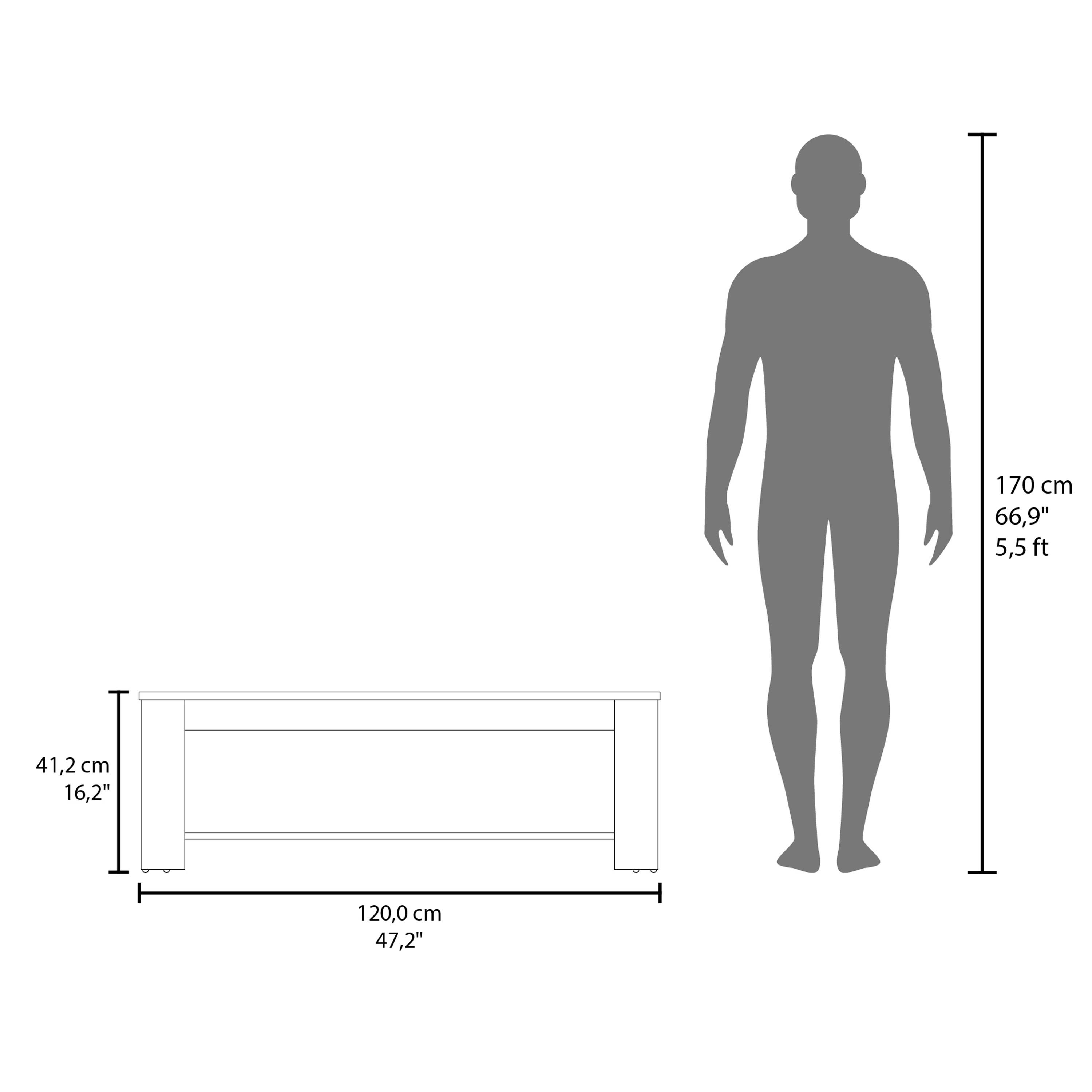 170 cm  
66,9"  
5,5 ft  

41,2 cm  
16,2"  

120,0 cm  
47,2"