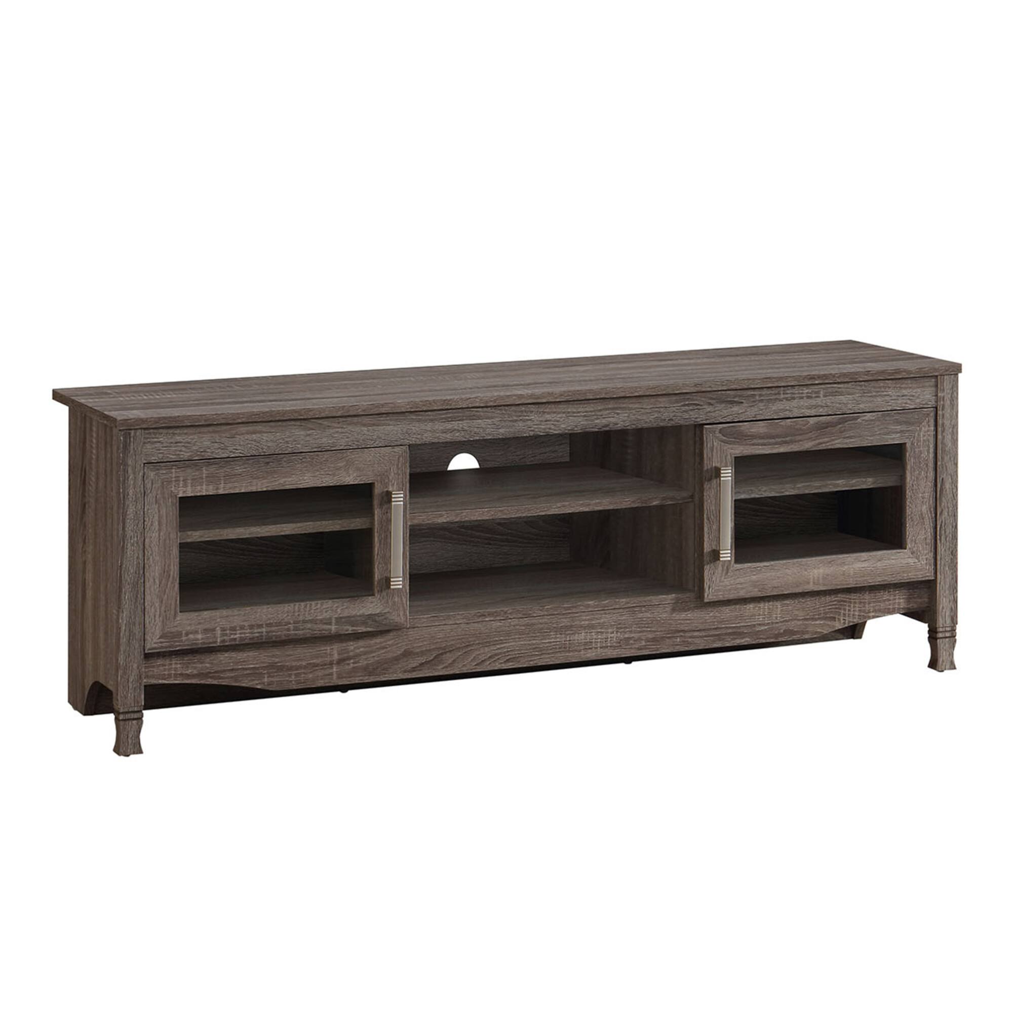 Alt View 5. GOODSILO - Stylish Driftwood TV Stand with Storage Shelves and Cable Management for TVs Up to 60 Inches - Gray.