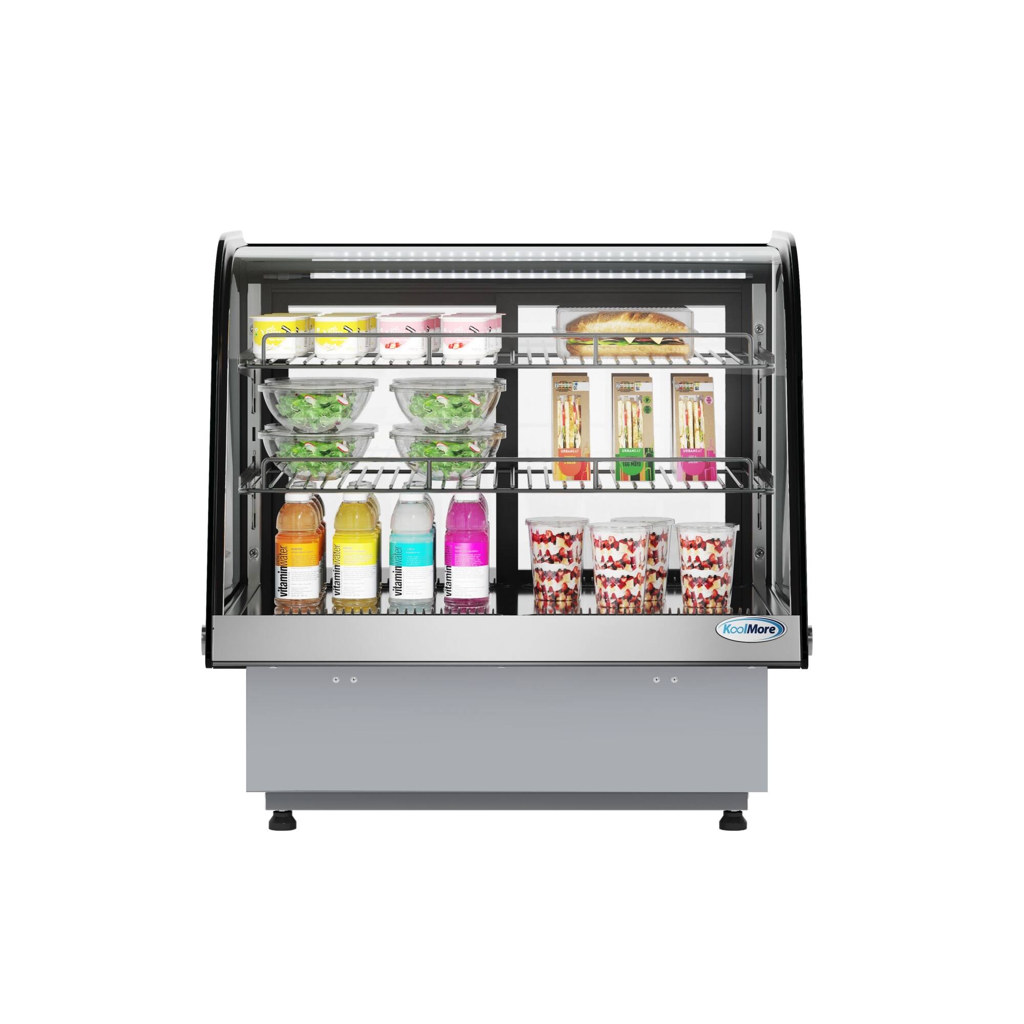 Koolmore - 27 in. Drop-In Countertop Display Refrigerator in Black (DICDC-120-BK) - Stainless Steel