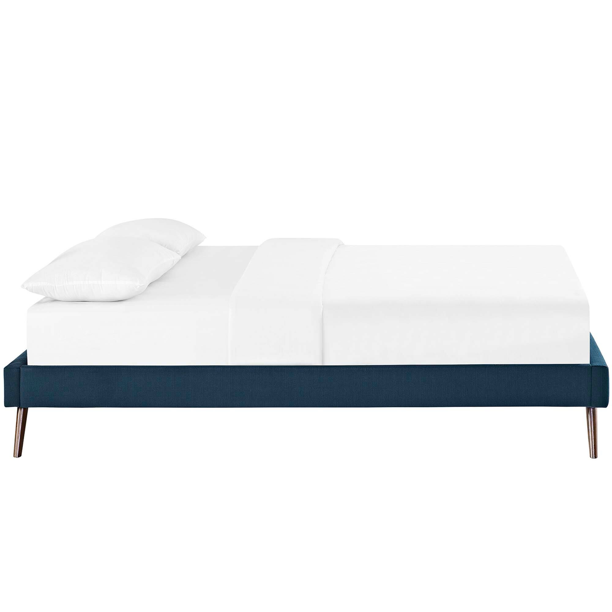 Back. Modway - Harlow Performance Velvet Full Platform Bed Frame - Blue.