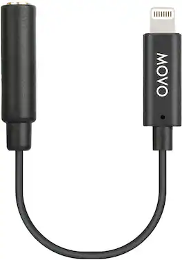MOVO - IMA-1 Microphone Adapter Cable - 3.5mm TRRS to Lightning Connector - Compatible with iOS Devices