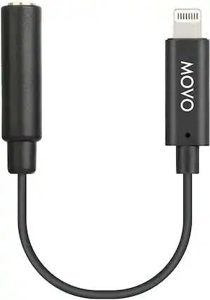 Front. MOVO - Movo IMA-1 Microphone Adapter Cable - 3.5mm TRRS to Lightning Connector - Compatible with iOS Devices.