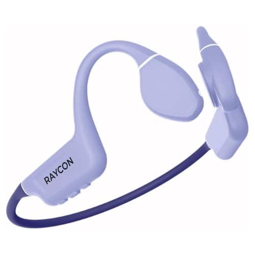 Raycon - Bone Conduction Open-Ear Bluetooth Sports Headphones with Mic, IP68 Water Resistant, 13-Hour Playtime (Purple)