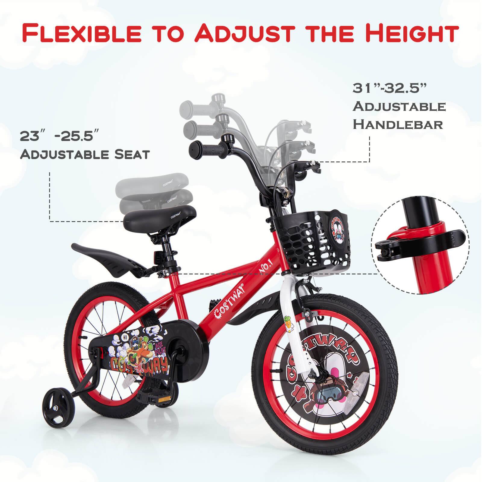 FLEXIBLE TO ADJUST THE HEIGHT

23" - 25.5" ADJUSTABLE SEAT

31" - 32.5" ADJUSTABLE HANDLEBAR