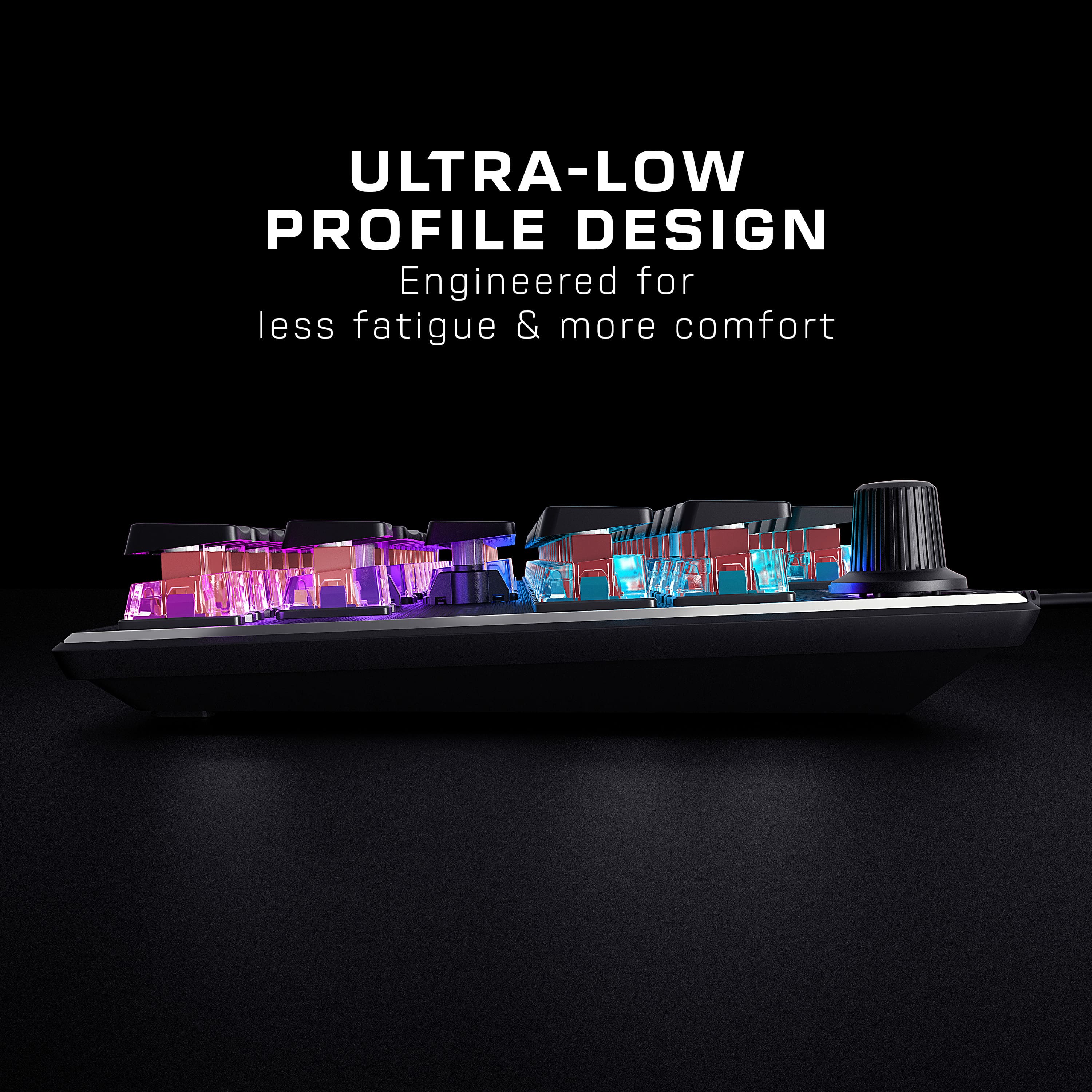 Ultra-Low Profile Design: Engineered for less fatigue and more comfort.