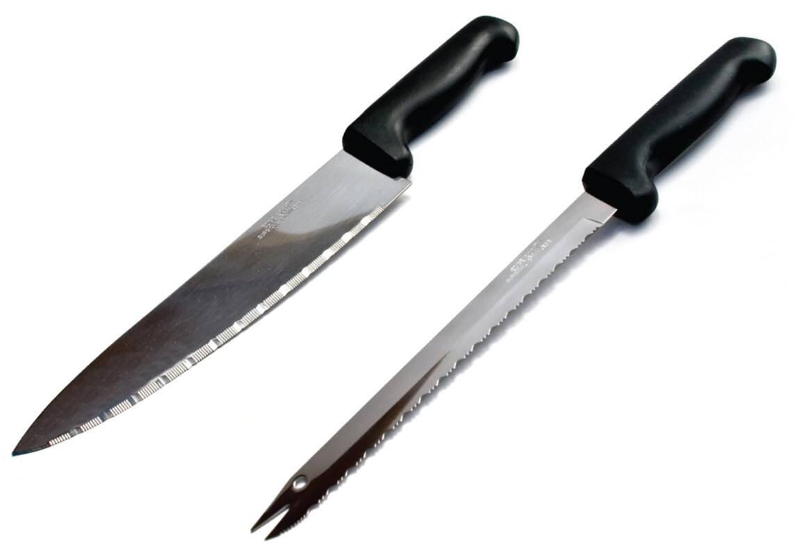 Angle. Kitchen + Home - 5 Piece Stainless Steel Starter Kitchen Knife Set - black.