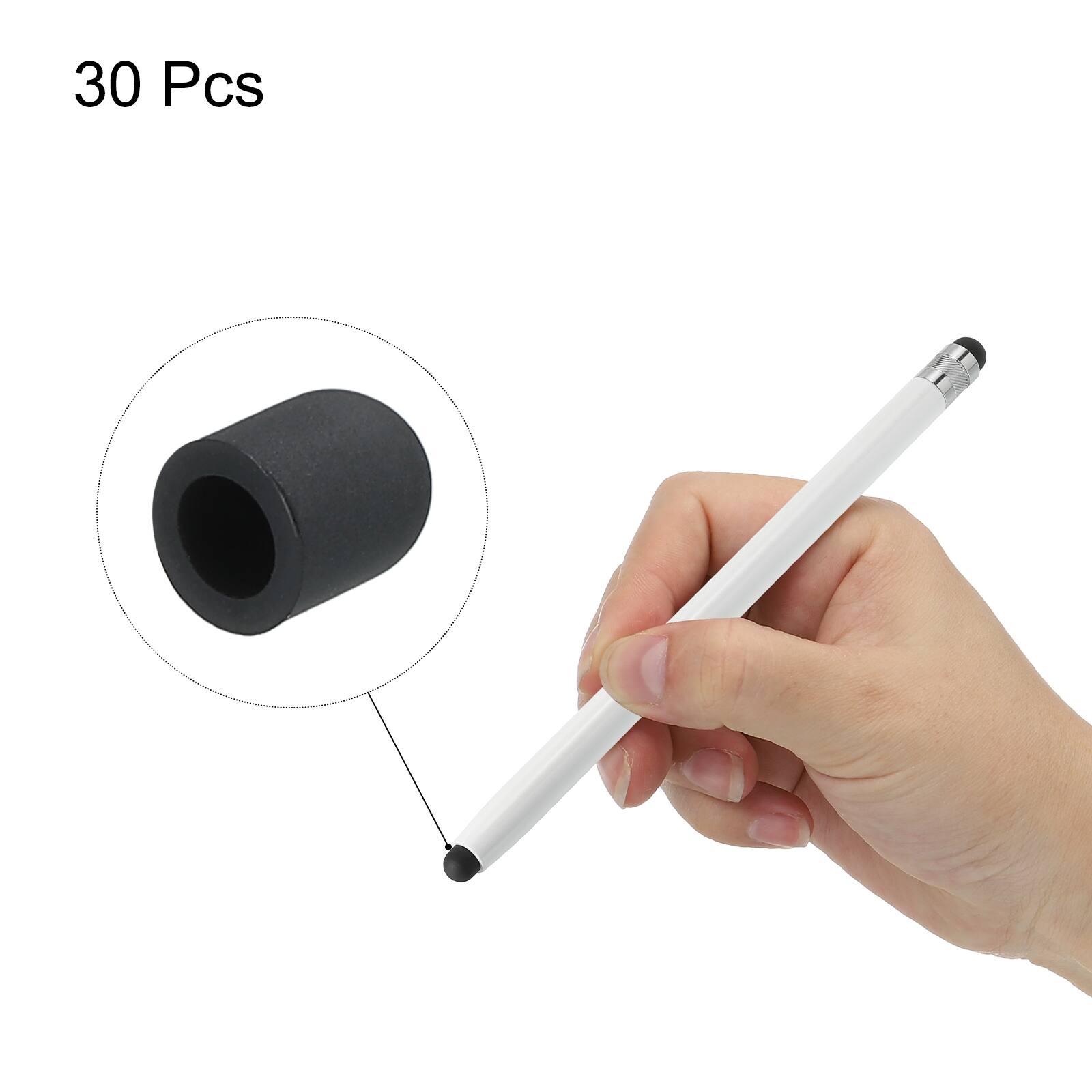 Alt View 3. Unique Bargains - 30pcs 5.5mm Stylus Pen Fine Tips Conductive Rubber Capacitive Touch Screen Pens Tip Soft Universal Replacement - Black.