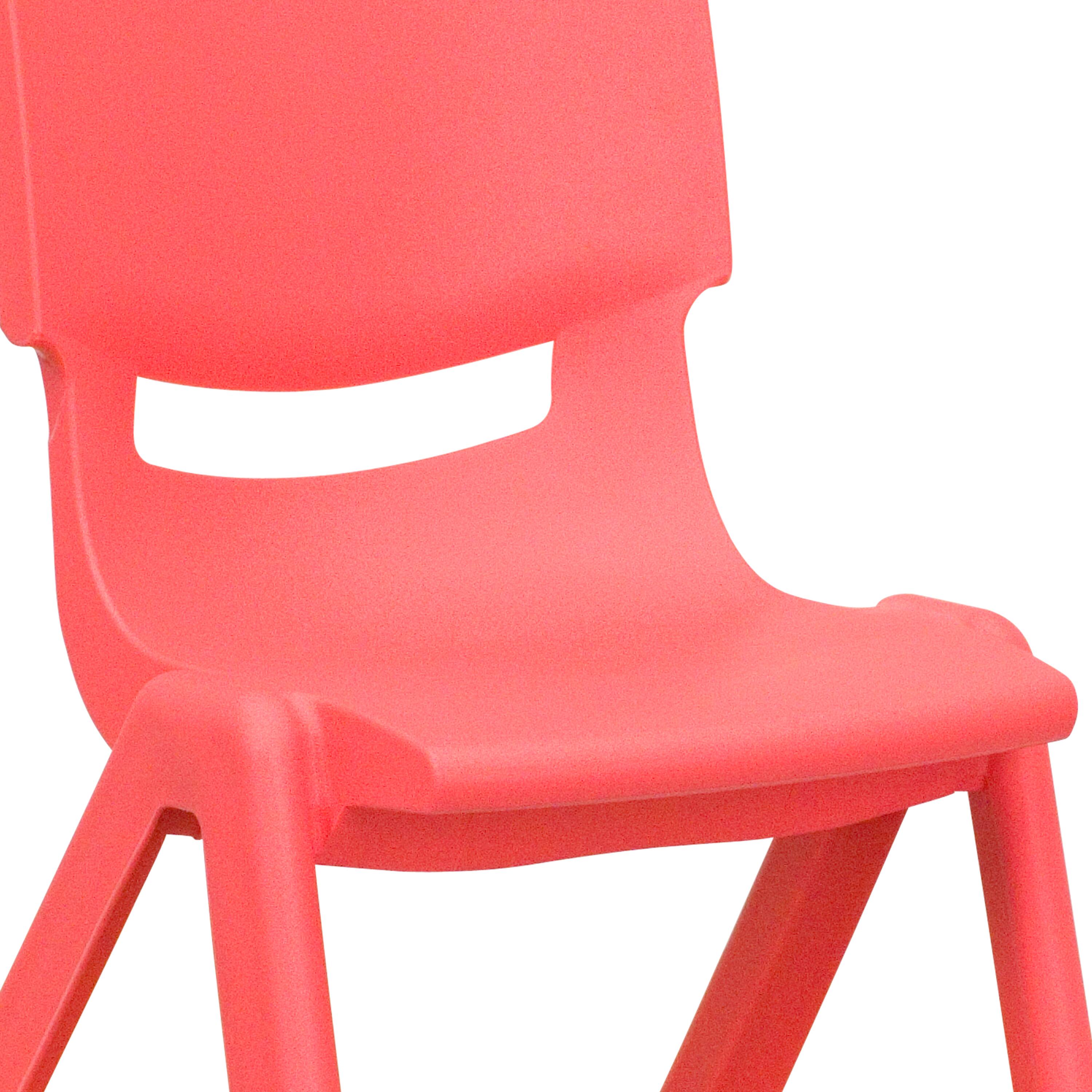 Alt View 9. Emma + Oliver - 4 Pack Plastic Stackable Pre-K/School Chairs with 10.5"H Seat - Red.