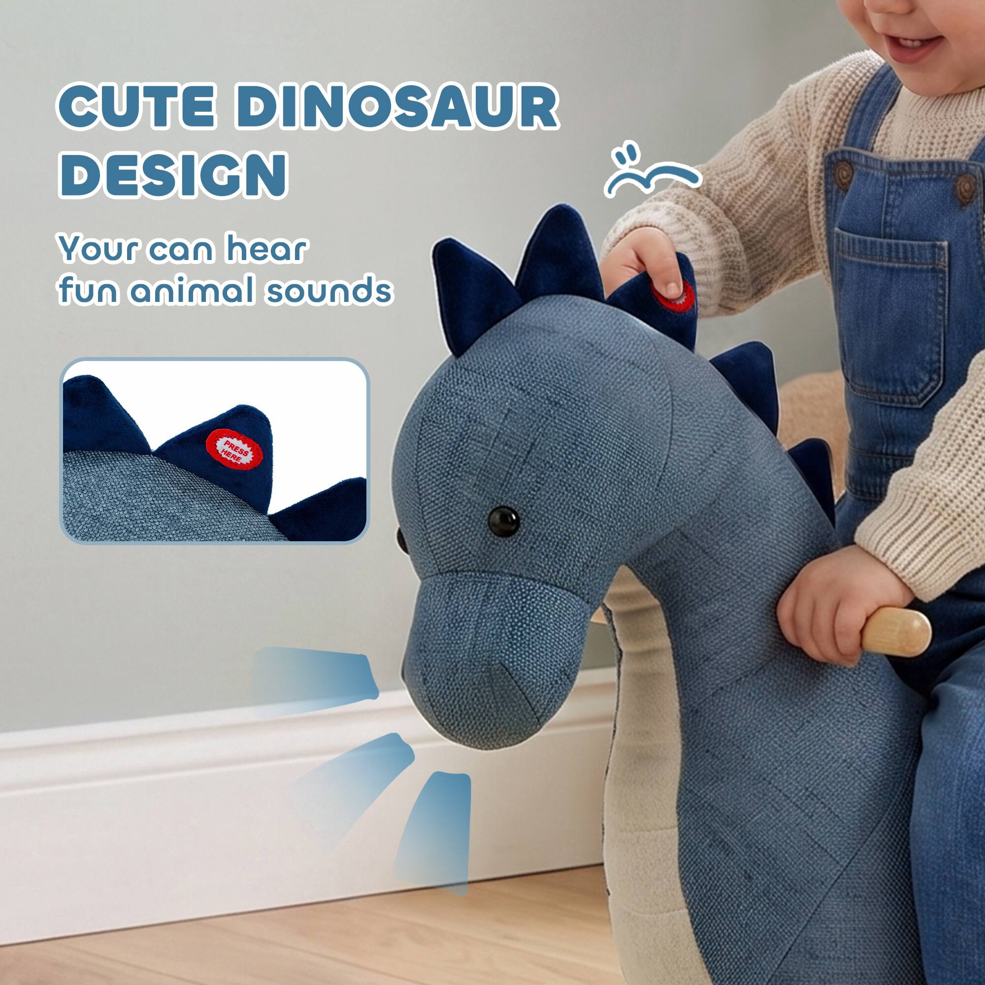CUTE DINOSAUR DESIGN  
Your can hear fun animal sounds