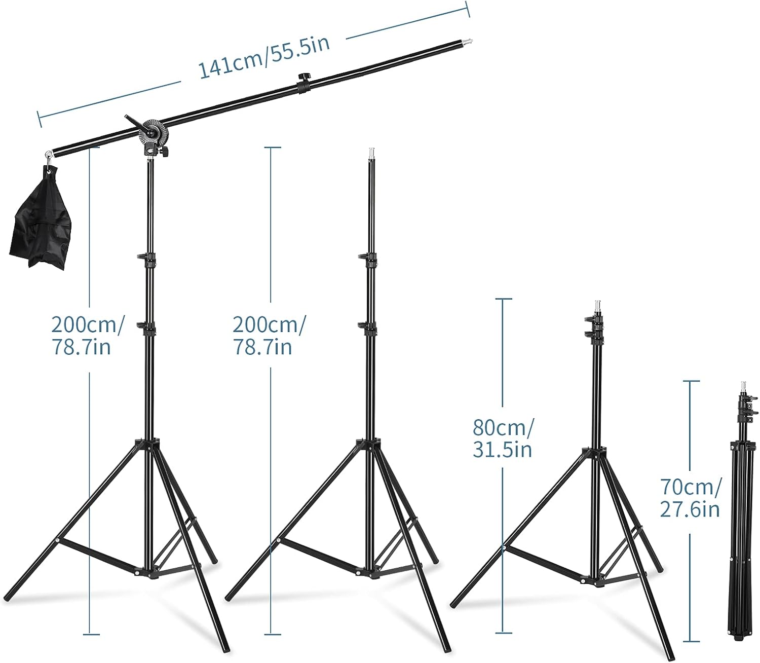 141cm/55.5in  
200cm/78.7in  
200cm/78.7in  
80cm/31.5in  
70cm/27.6in