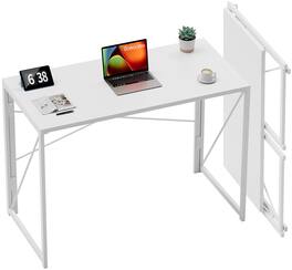 VEGA AUTOMOTIVE - Small Folding Desk Inch Foldable Computer Desks Spaces Saving Writing Table For Bedroom Home Office Dorm Ap - White