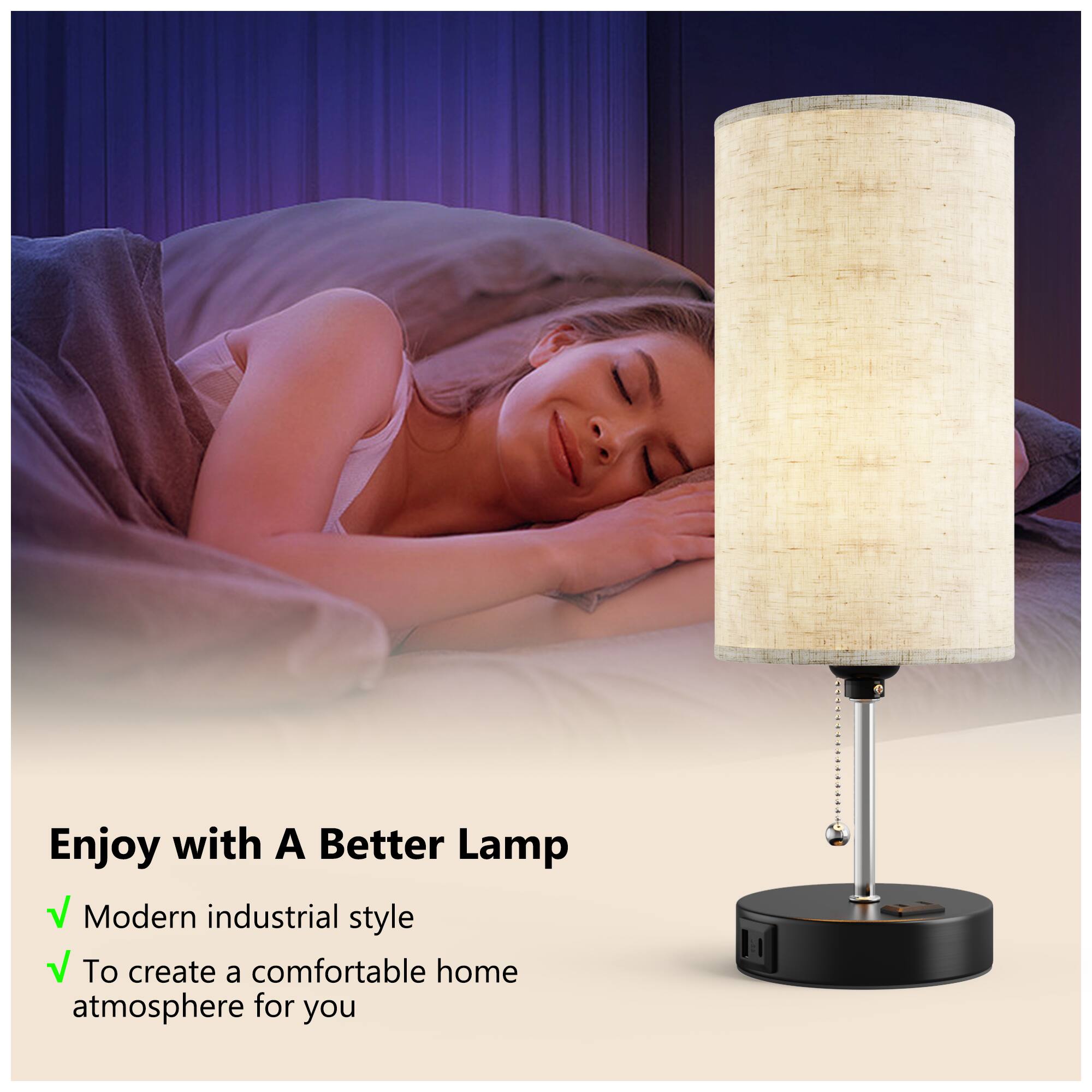 Enjoy with A Better Lamp

- Modern industrial style
- To create a comfortable home atmosphere for you