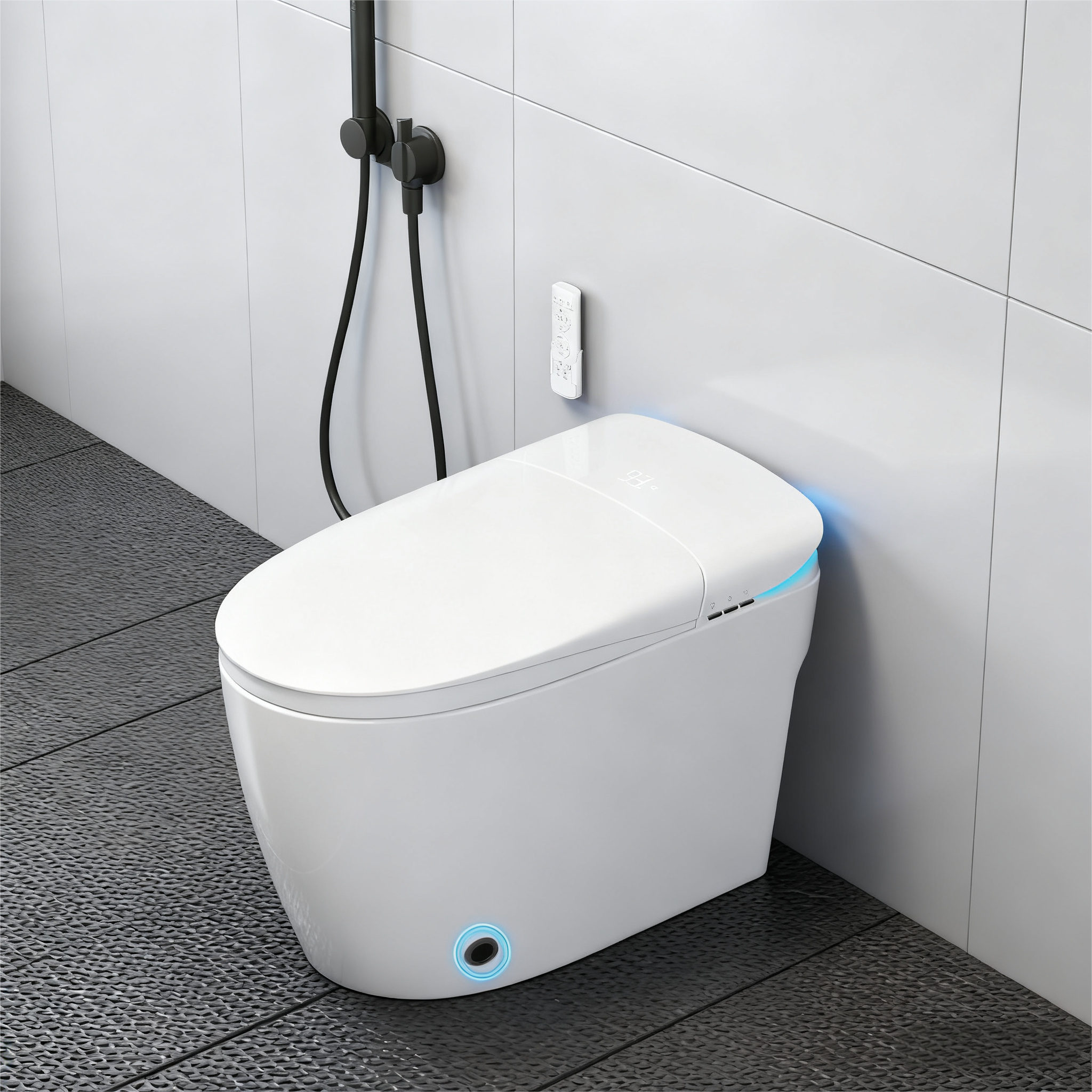 Alt View 1. Dyonery - Dyonery smart toilet with water tank, voice control, spray aromatherapy, large and small flushers, ladies' washing - White.