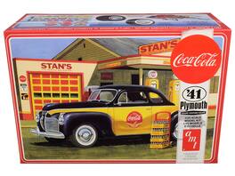 Skill 3 Model Kit 1941 Plymouth Coupe with 4 Bottle Crates "Coca-Cola" 1/25 Scale Model by AMT - Black And Yellow