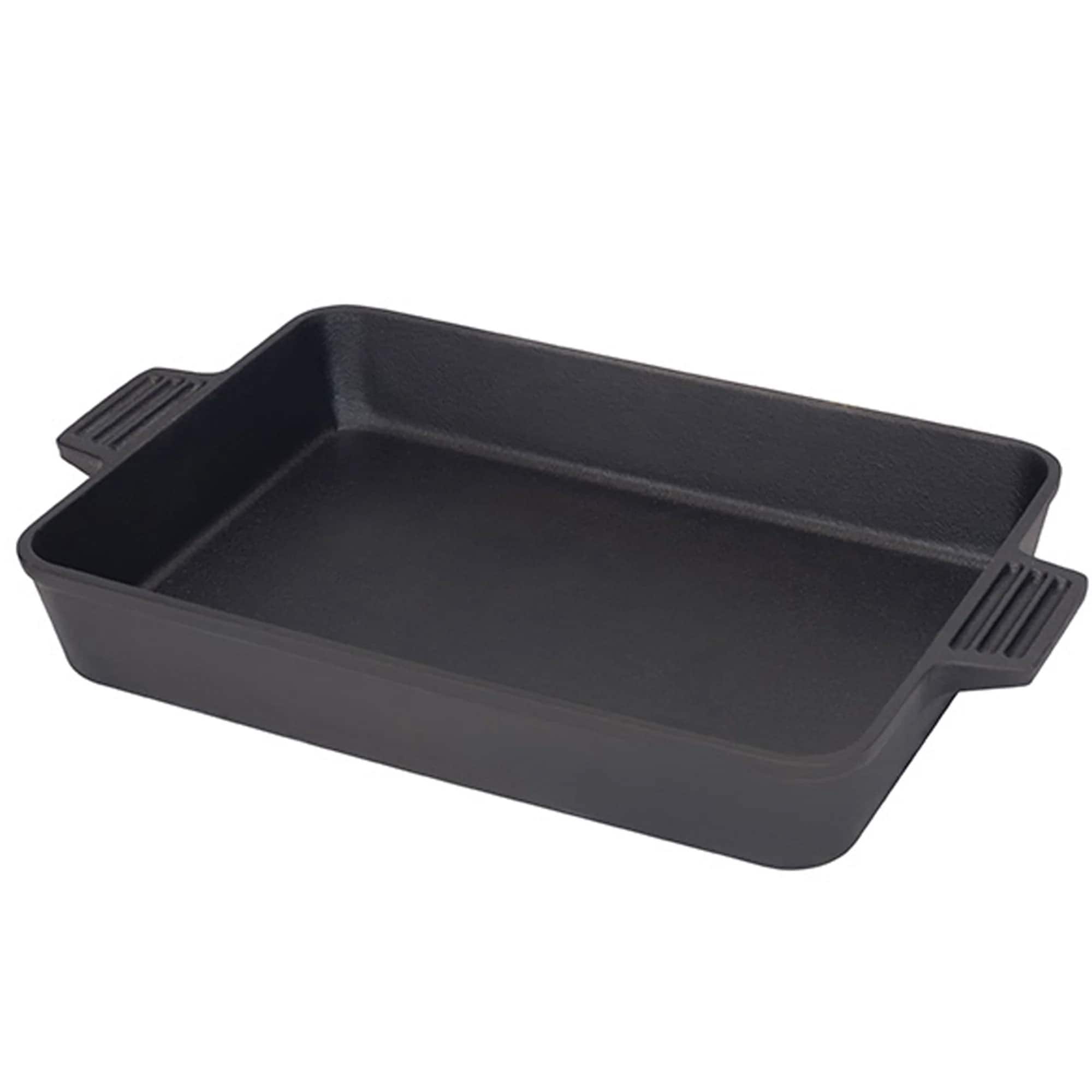 Bayou Classic - 9x13 Inch Pre-Seasoned Cast Iron Cake Pan Casserole Bakeware Dish - Black