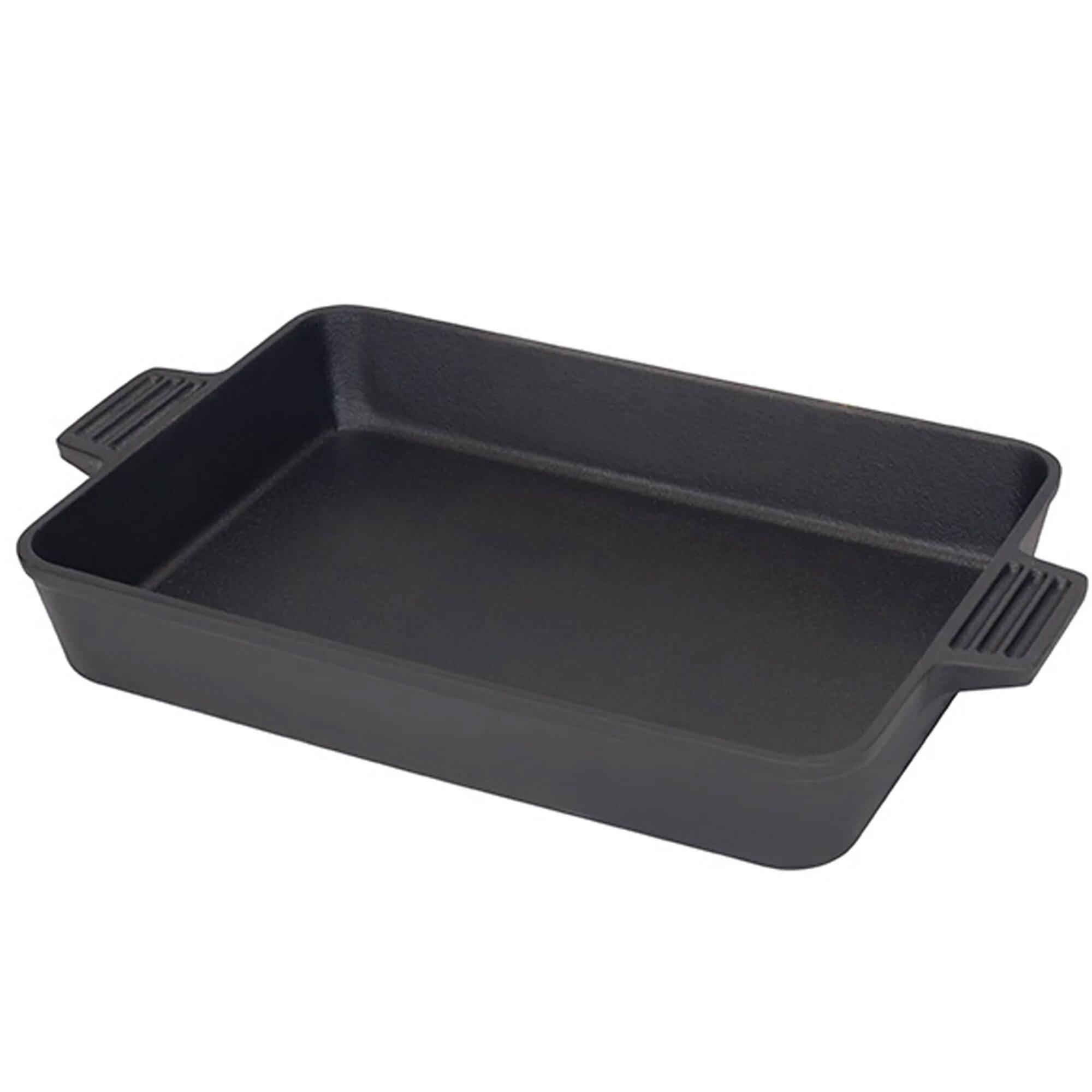 Front. Bayou Classic - Bayou Classic 9x13 Inch Pre-Seasoned Cast Iron Cake Pan Casserole Bakeware Dish - Black.