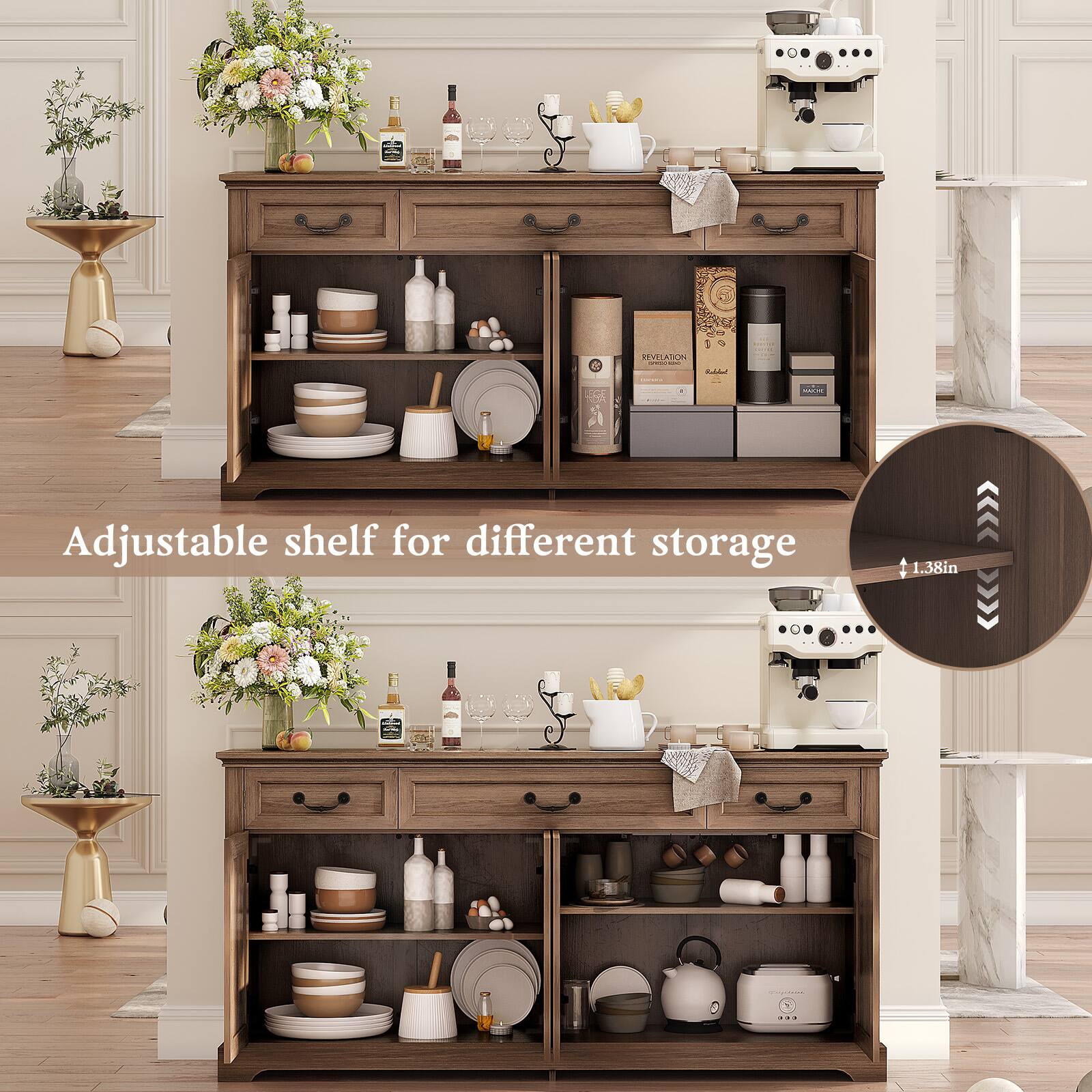 kid BISKER  
&  
REVELATION - Rubbot  
RODOME  
Adjustable shelf for different storage  
1.38in