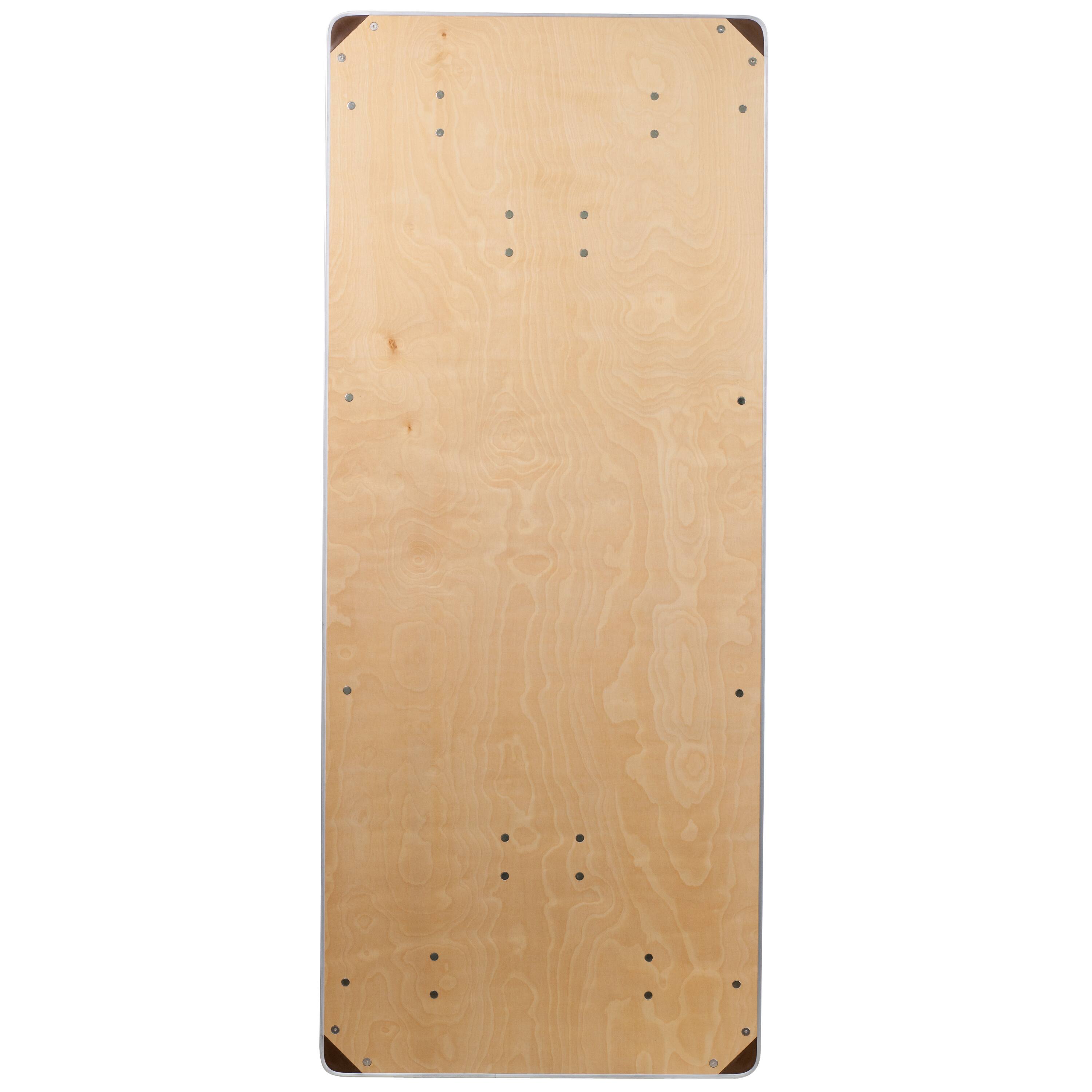 Alt View 4. Emma + Oliver - 6-Foot Rectangular HEAVY DUTY Birchwood Folding Banquet Table with METAL Edges and Protective Corner Guards - Natural.