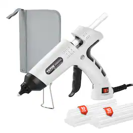 VEVOR - Hot Glue Gun, 60/100W Dual Power, Mini Hot Glue Gun with 20 Premium Glue Sticks and Oxford Cloth Bag - White
